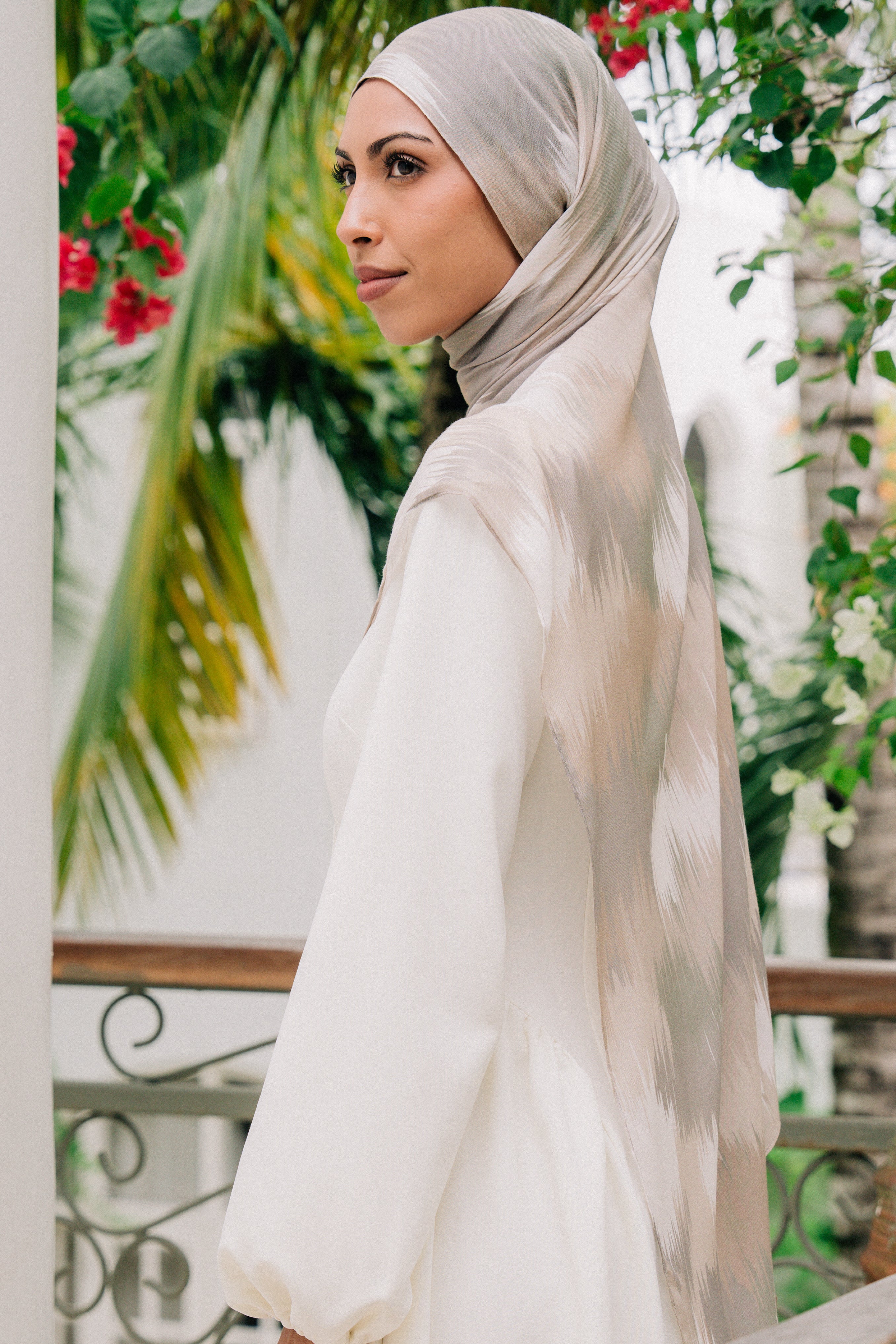 Printed Modal Hijab - Mossy Mirage