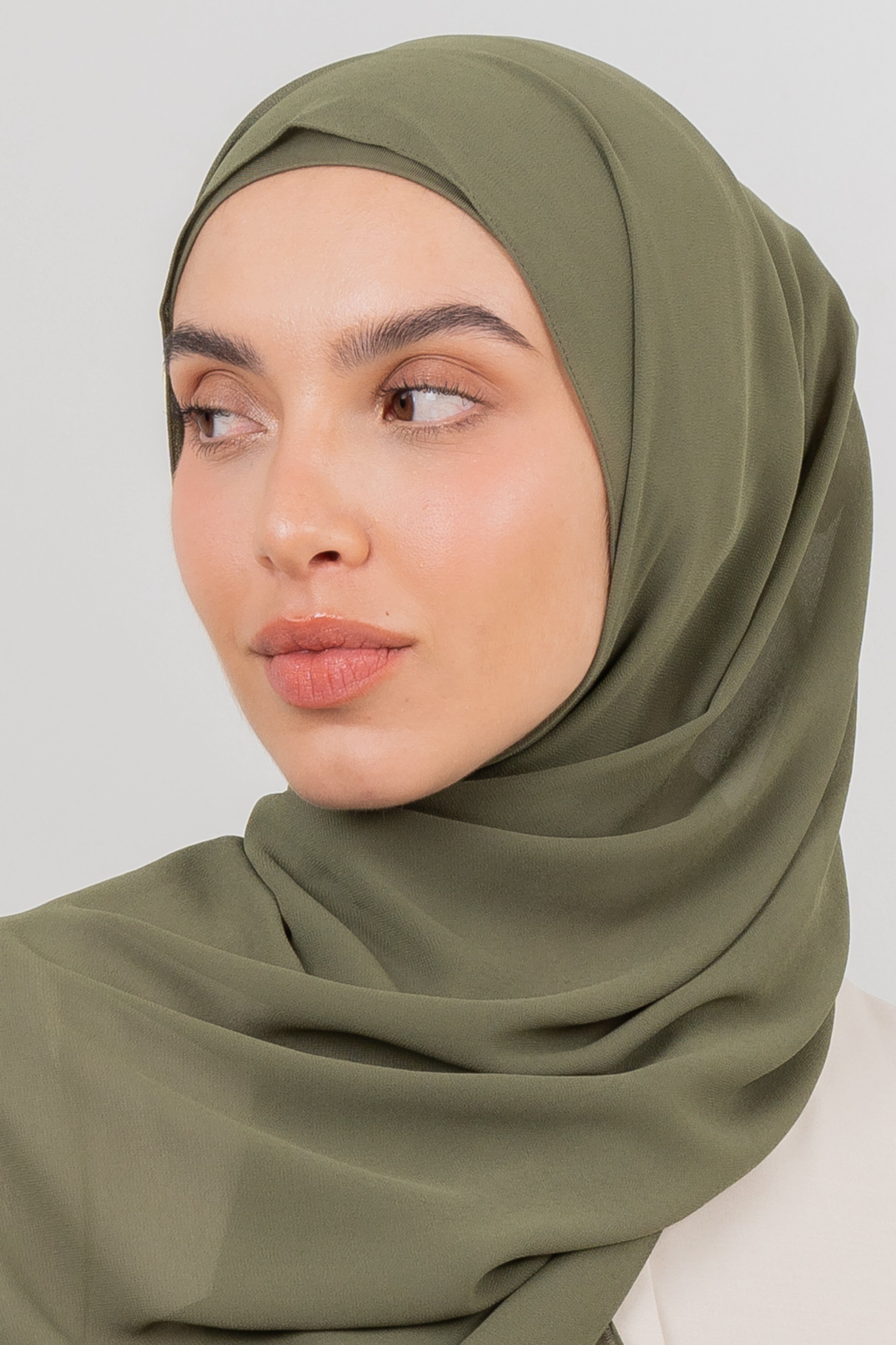 Chiffon Hijab Set - Stone Moss - Modern Hijabi