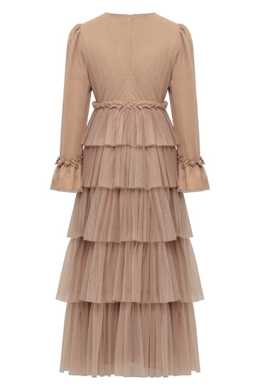 Leya Layered Maxi Dress - Nude Leya Layered Maxi Dress - Nude