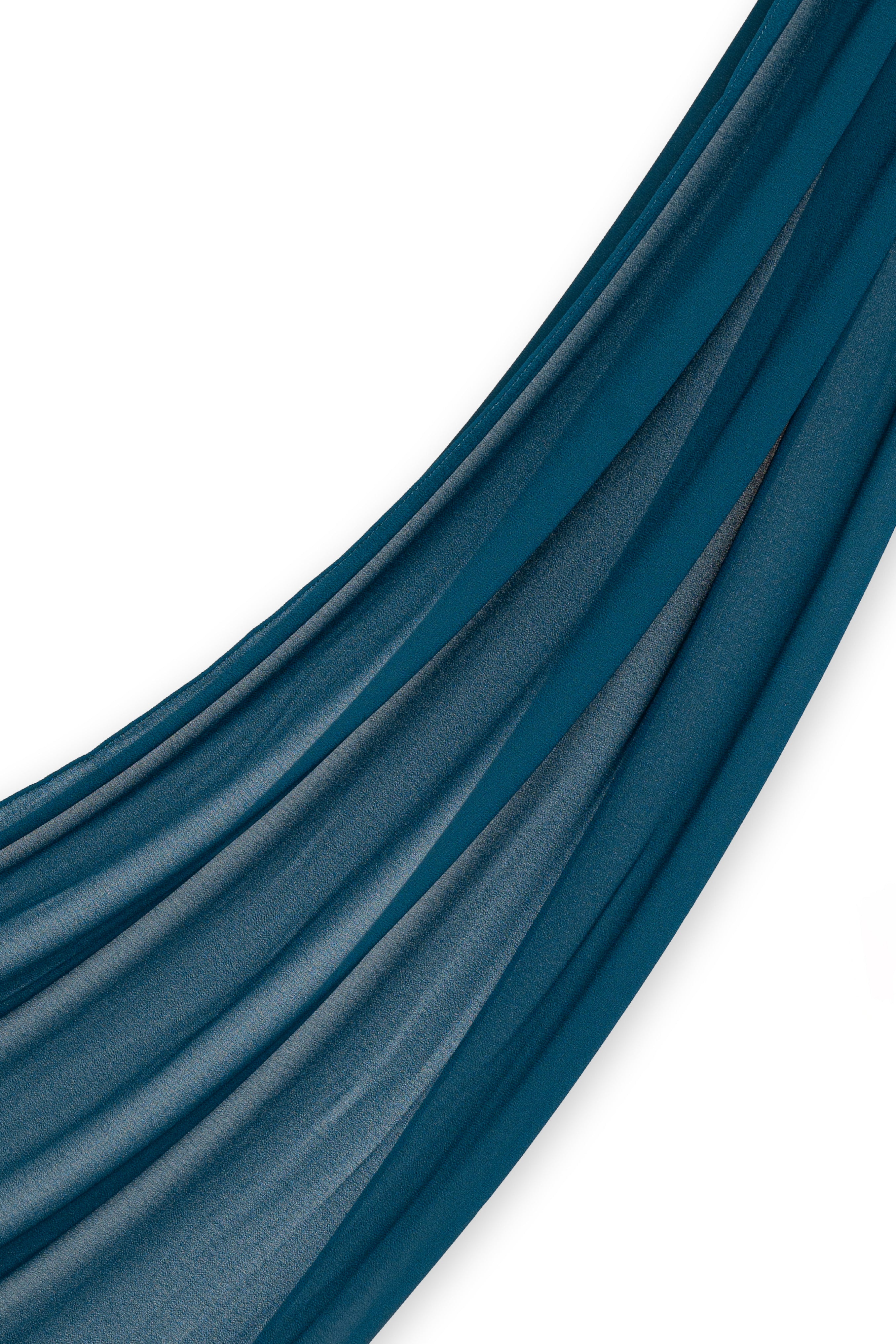 Chiffon Hijab Set - Peacock Blue - Modern Hijabi