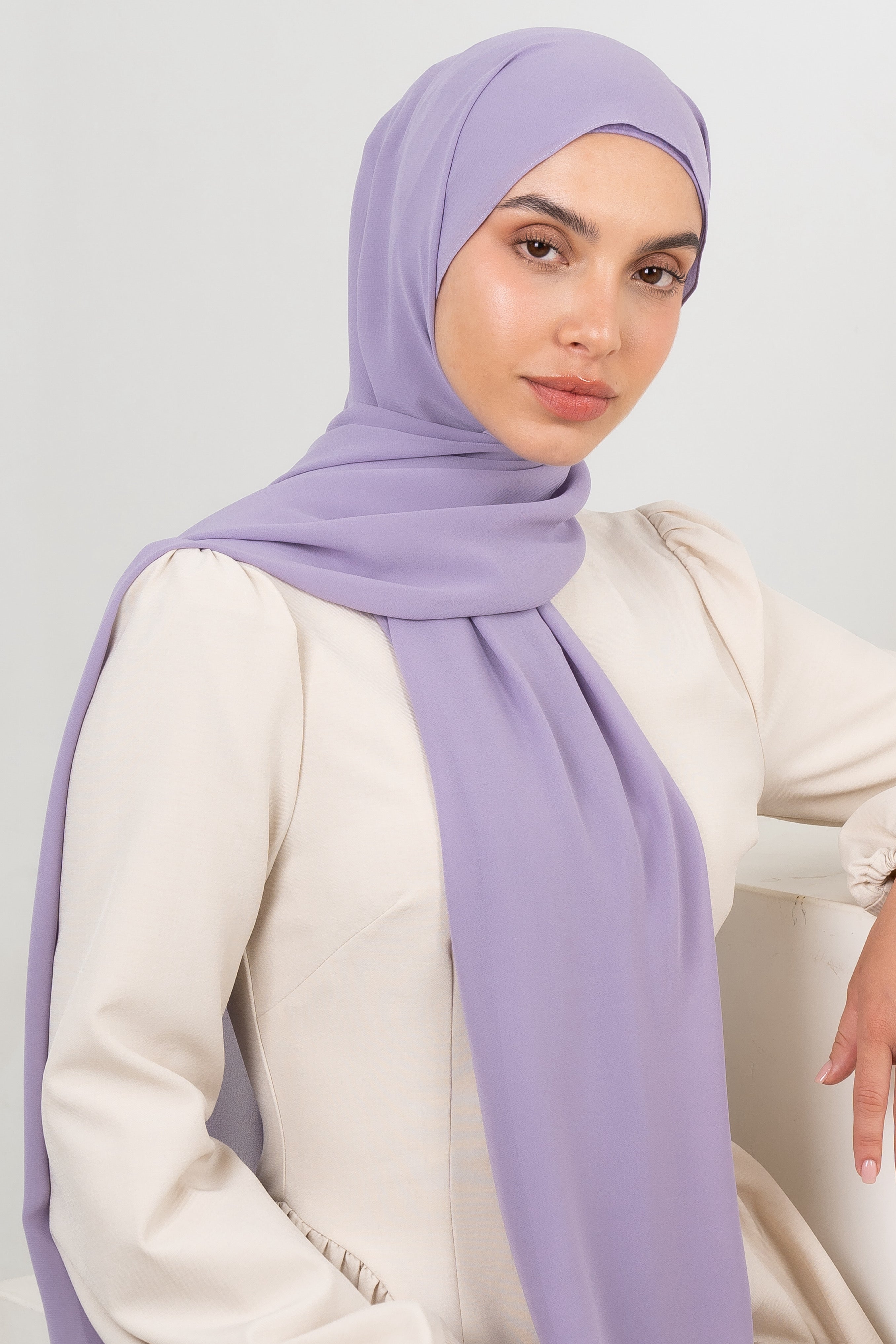 Chiffon Hijab Set - Purple Spring - Modern Hijabi