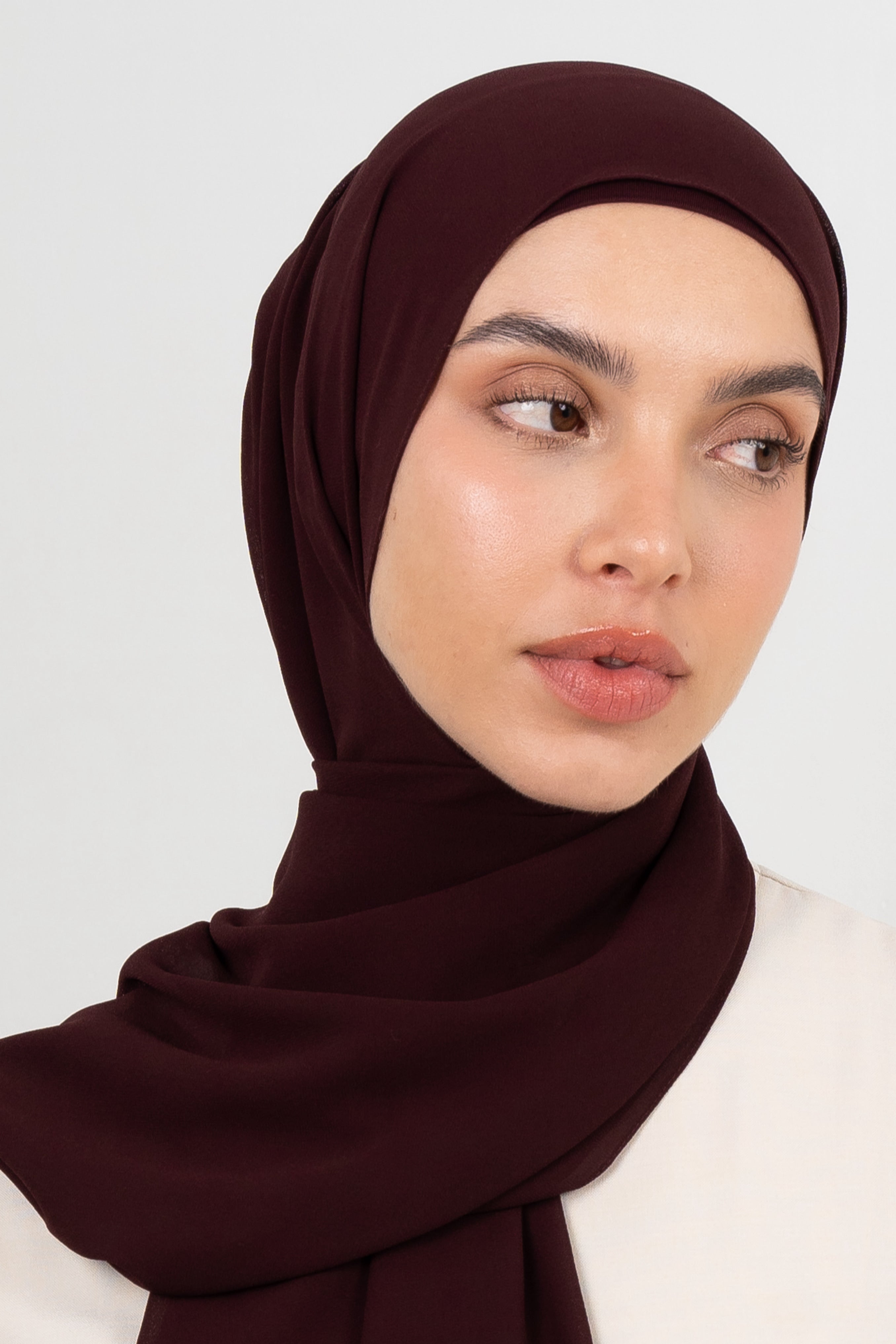 Chiffon Hijab Set - Maroon - Modern Hijabi