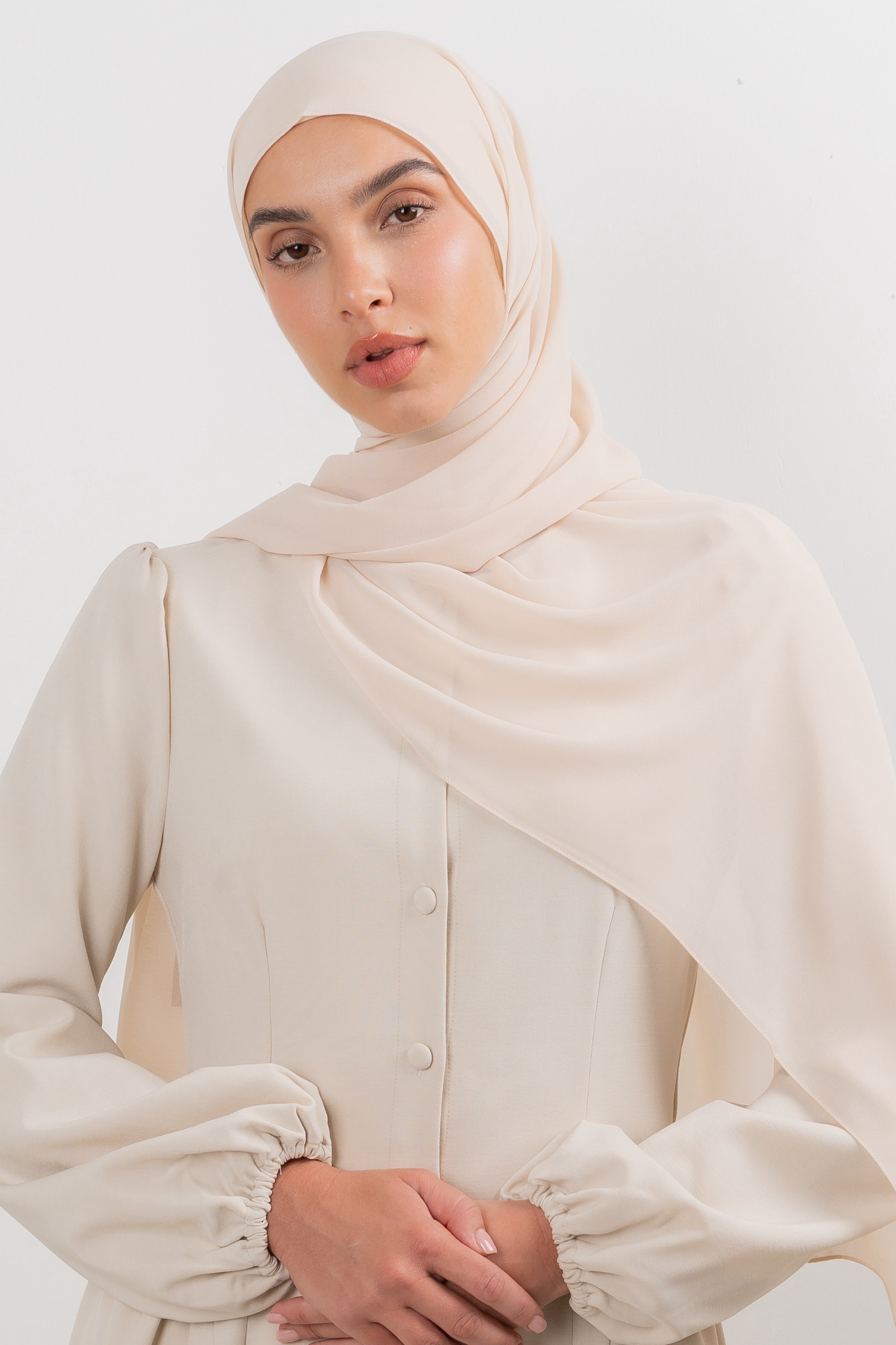 Chiffon Hijab Set - Champagne - Modern Hijabi
