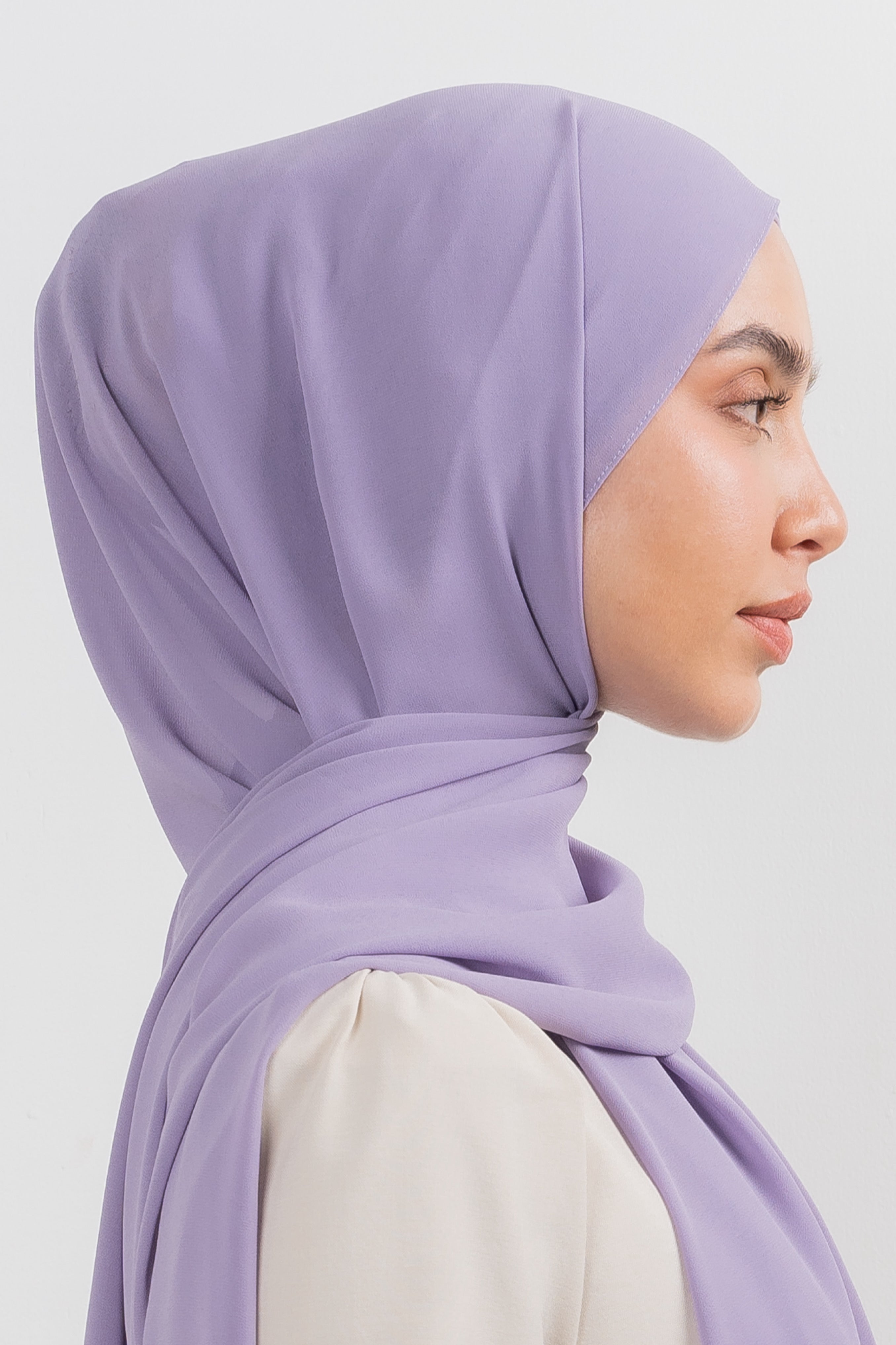 Chiffon Hijab Set - Purple Spring - Modern Hijabi