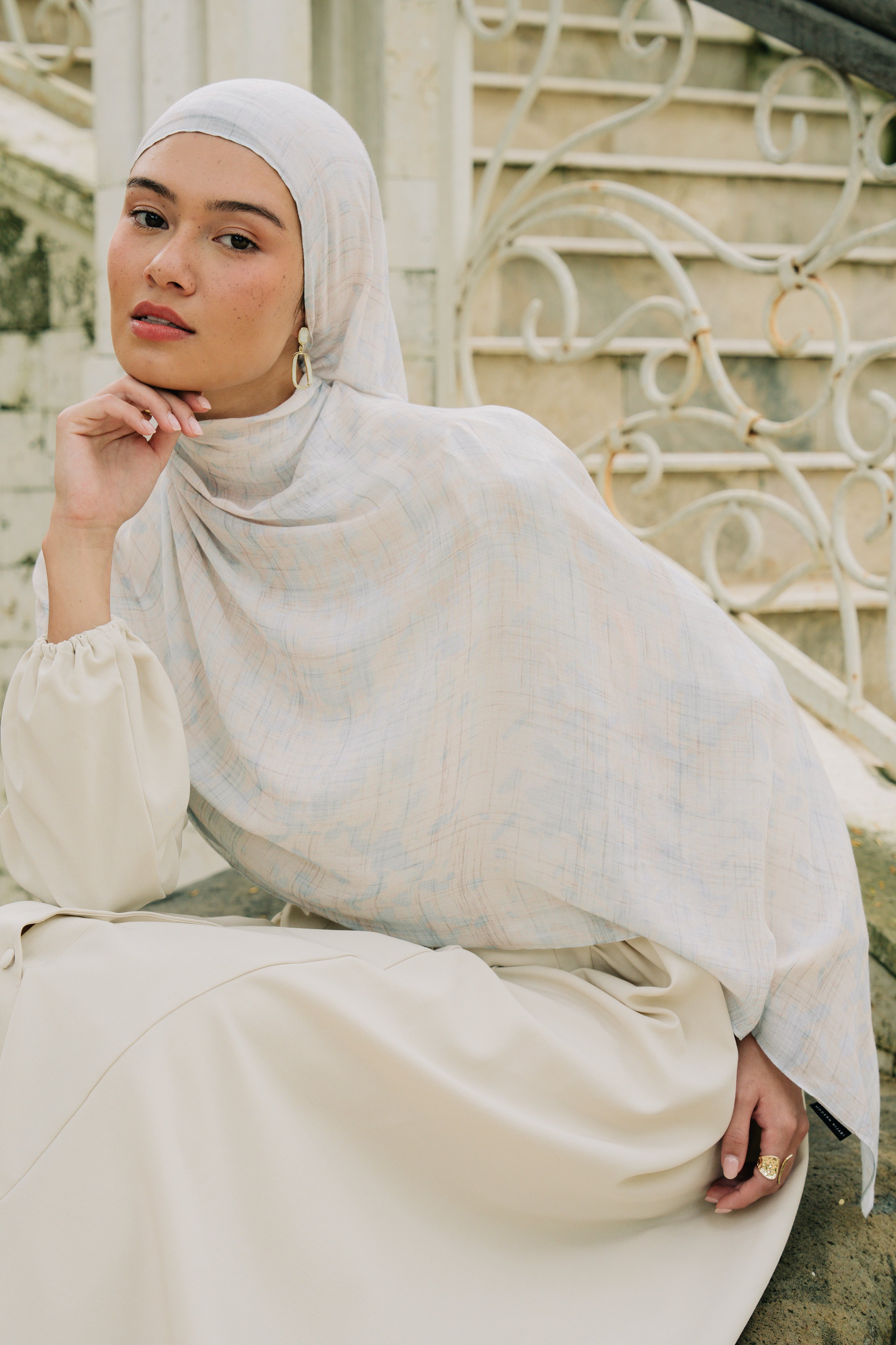 Printed Modal Hijab - Sky Whisper