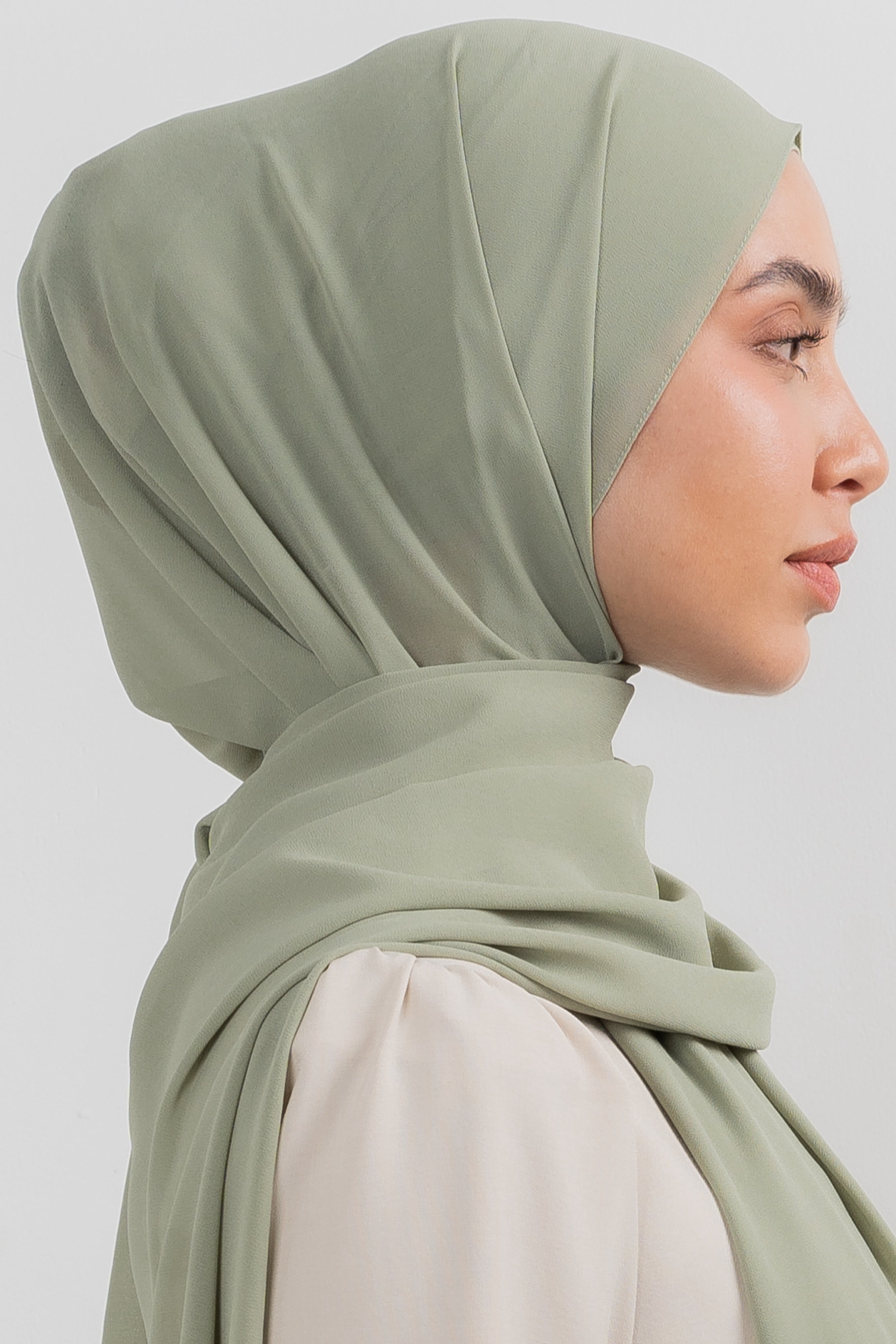 Chiffon Hijab Set - Sage Green - Modern Hijabi