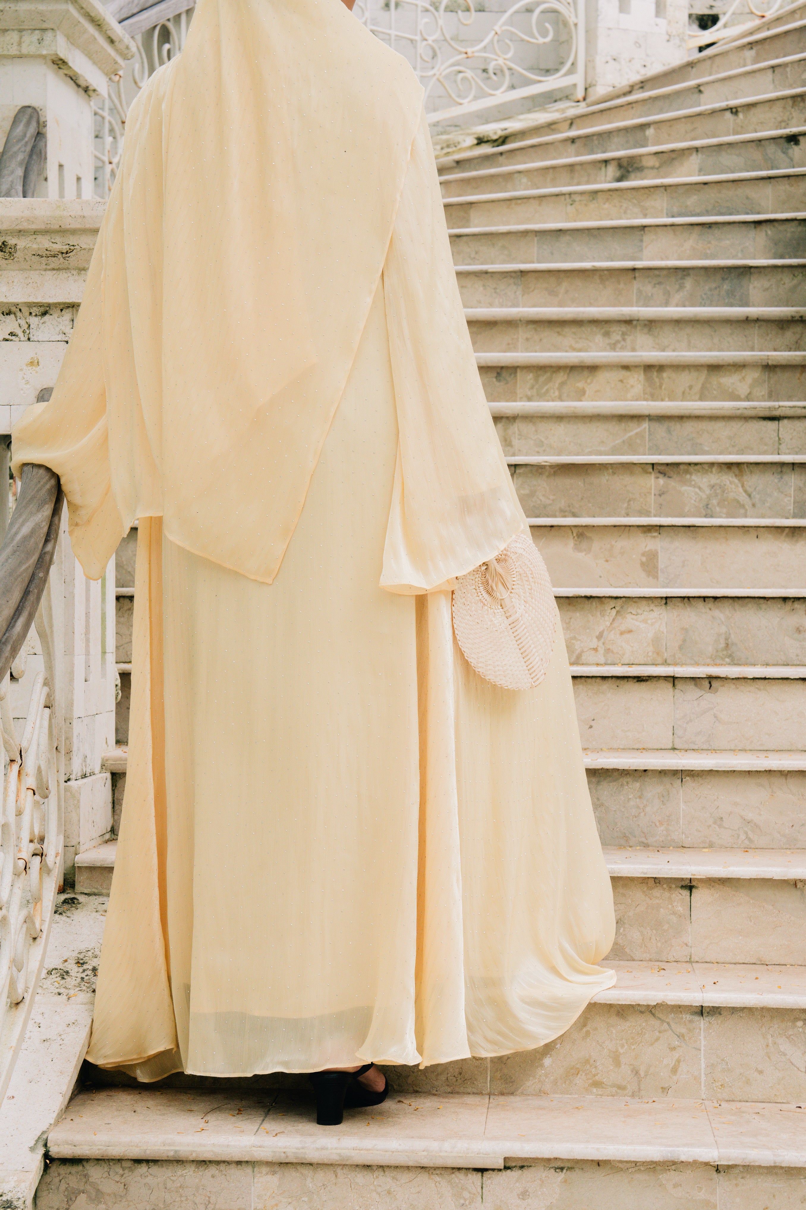 Luma Kimono Abaya Set - Golden Haze