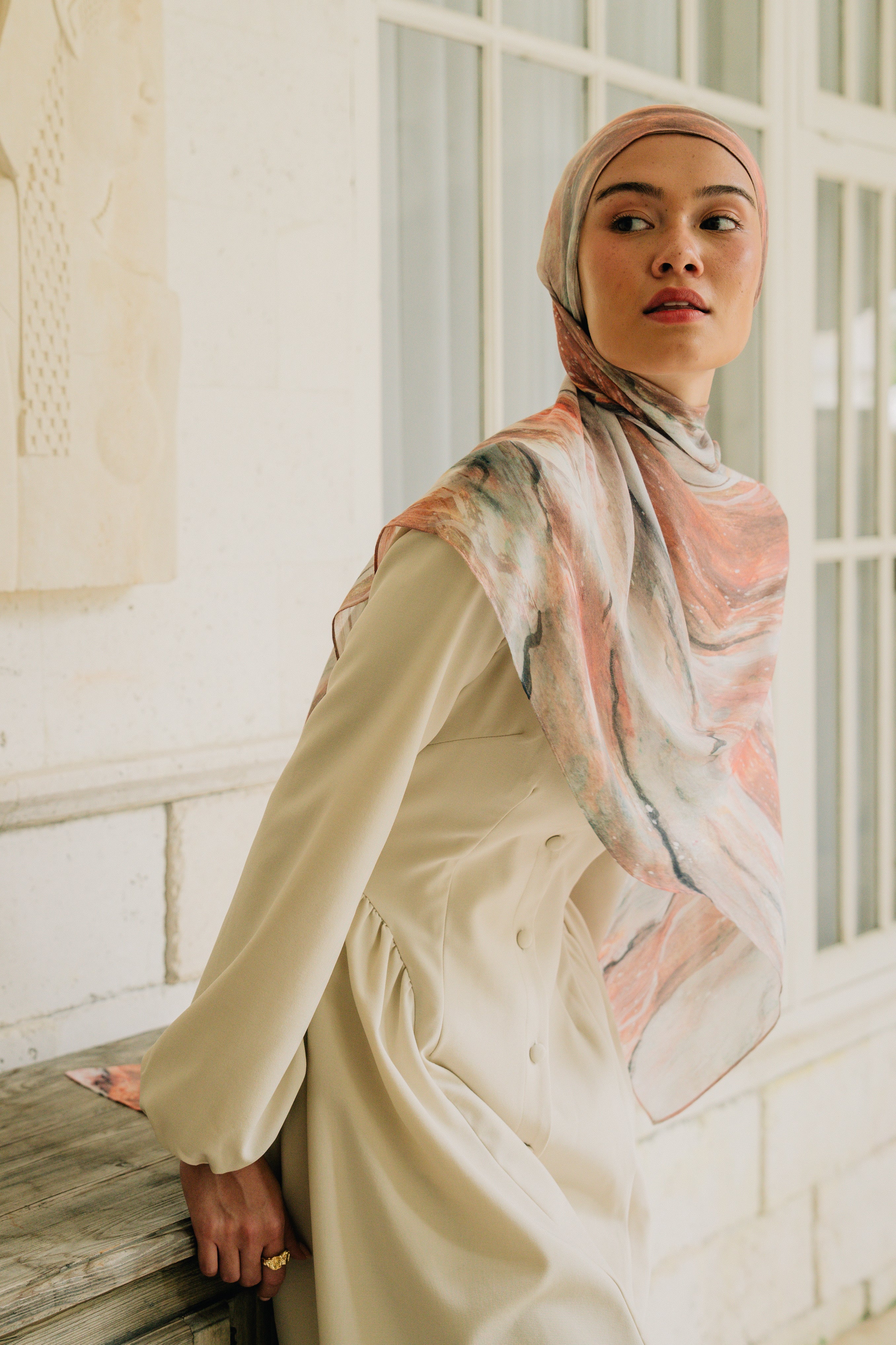 Printed Modal Hijab - Dessert Mirage