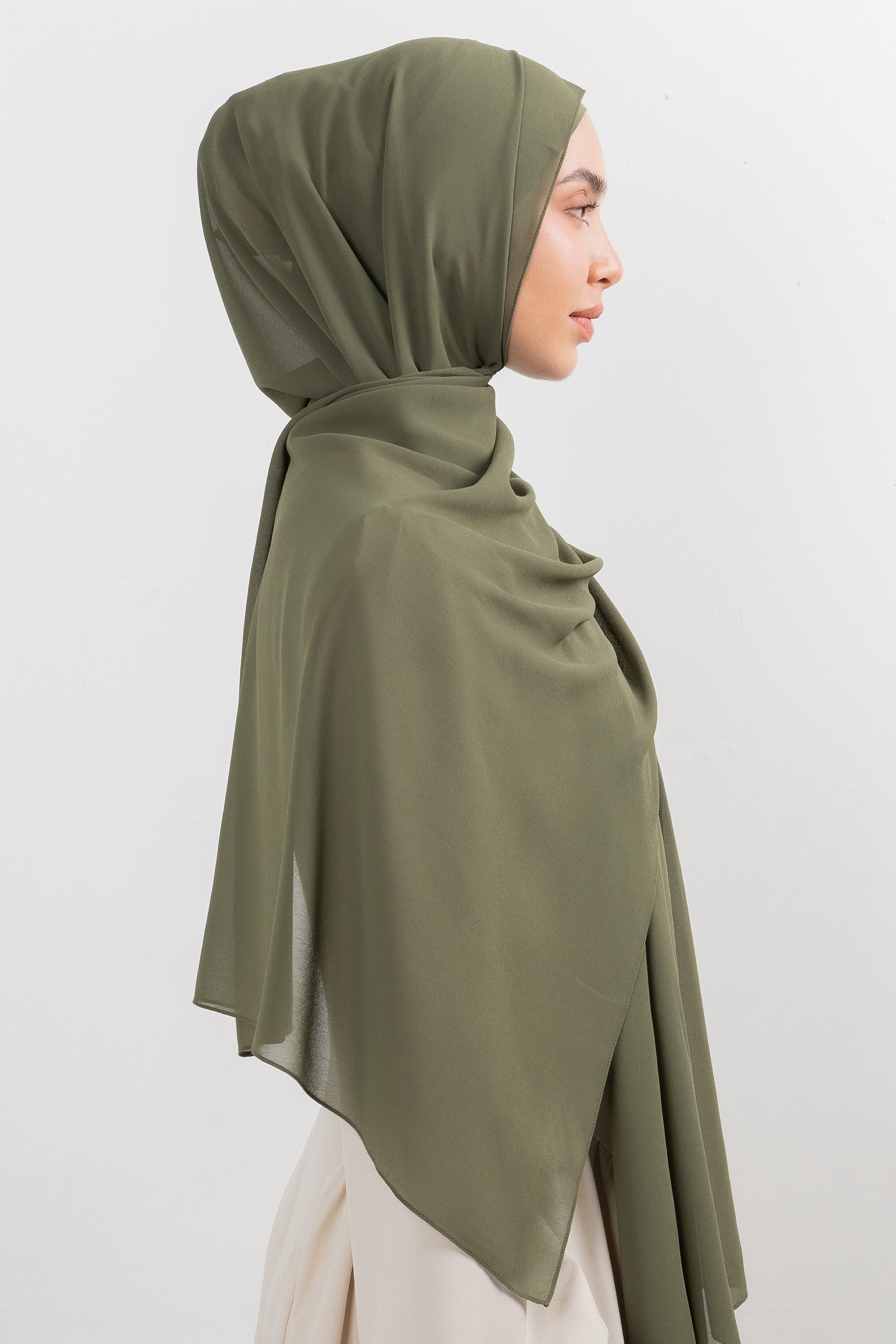 Chiffon Hijab Set - Stone Moss - Modern Hijabi