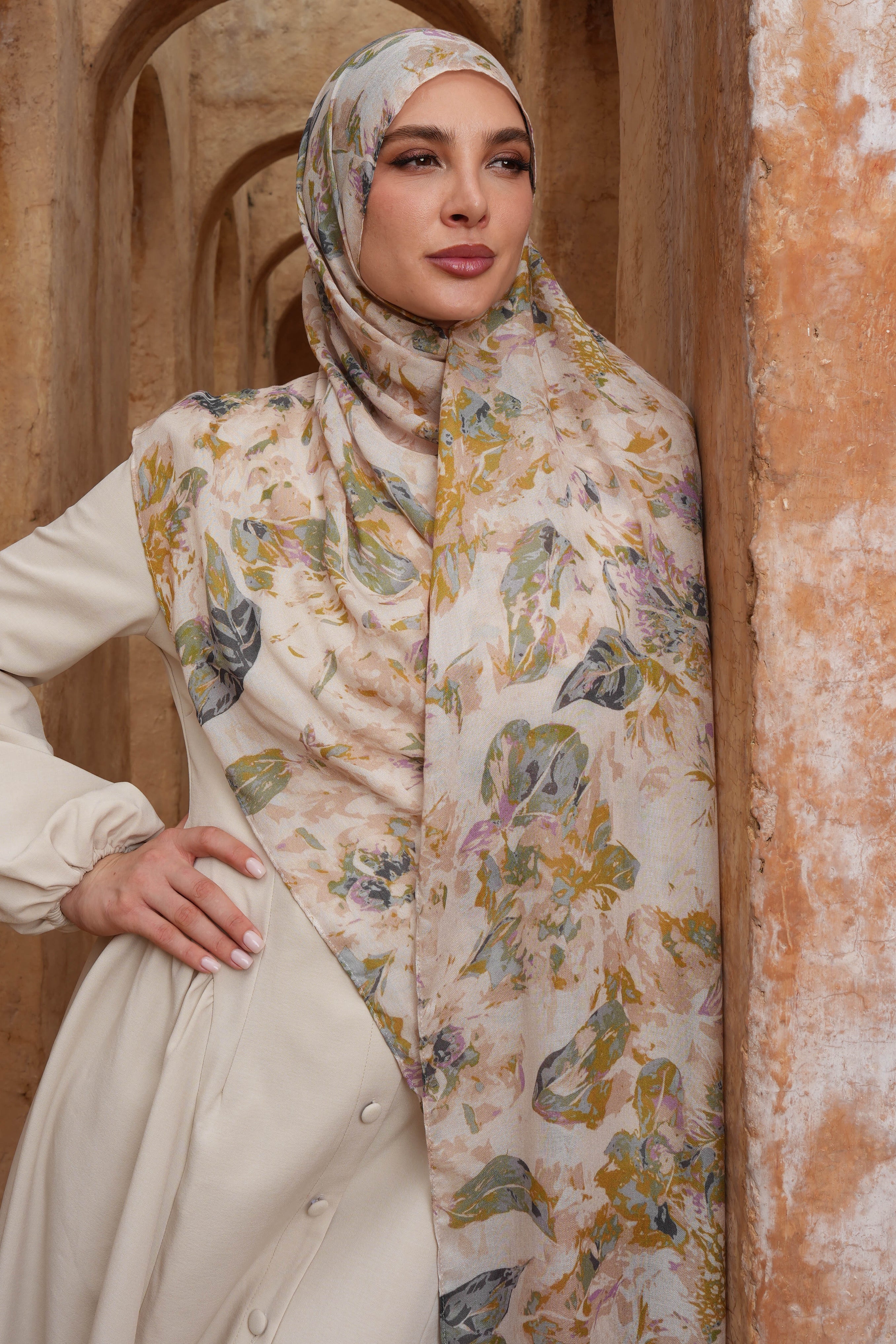 Printed Modal Hijab - Bush Garden - Modern Hijabi