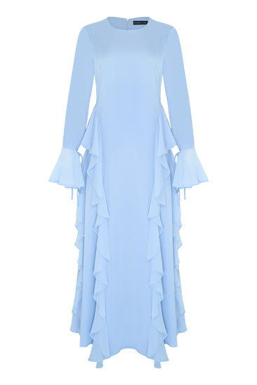 fitted lace wedding dress Elysia Chiffon Maxi Dress