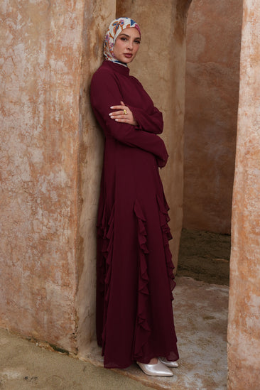 burgundy traditional dress Gold Lace Appliques Burgundy Wedding Ball Gowns Dresses For Arabic Women