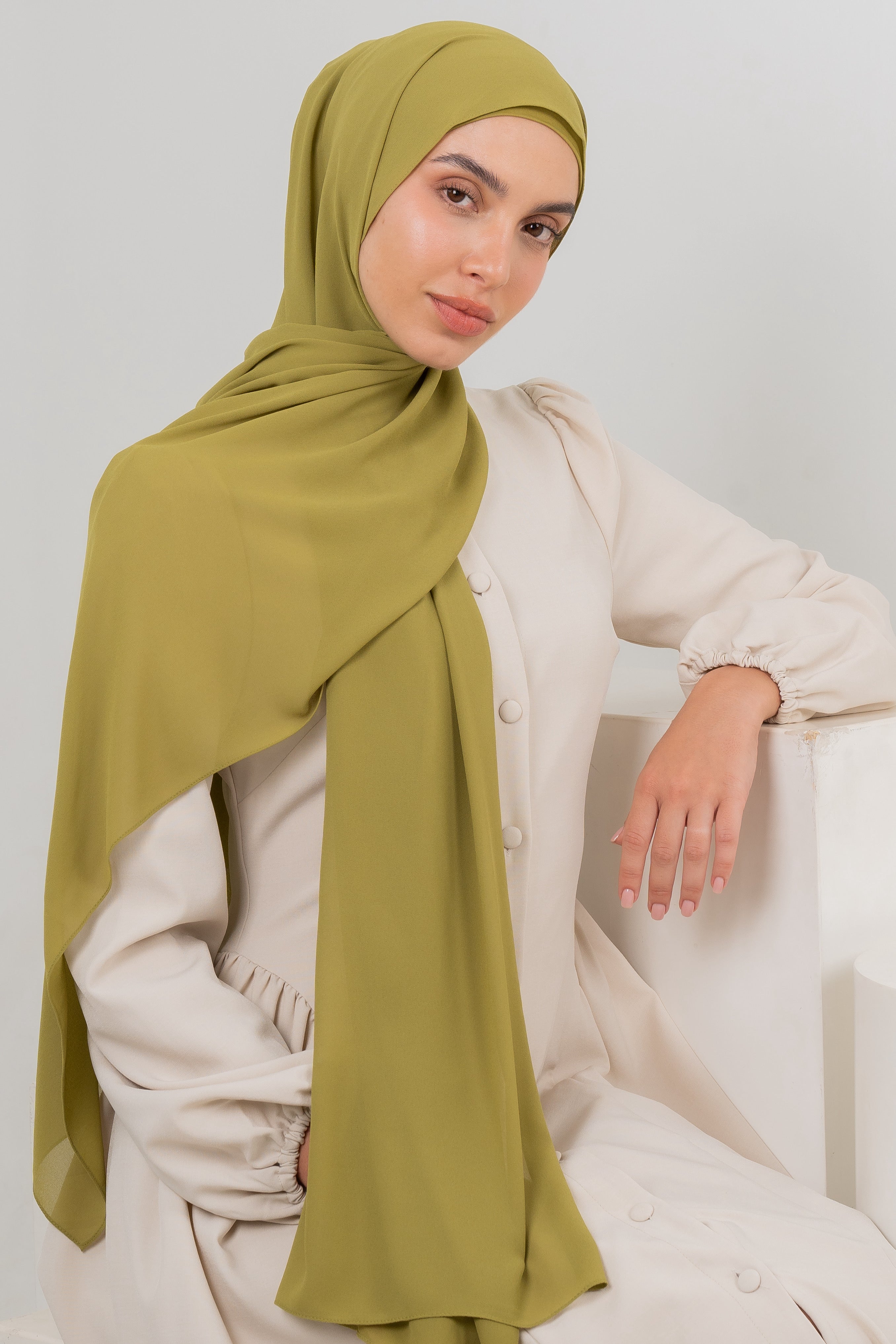 Chiffon Hijab Set - Citrus Green - Modern Hijabi