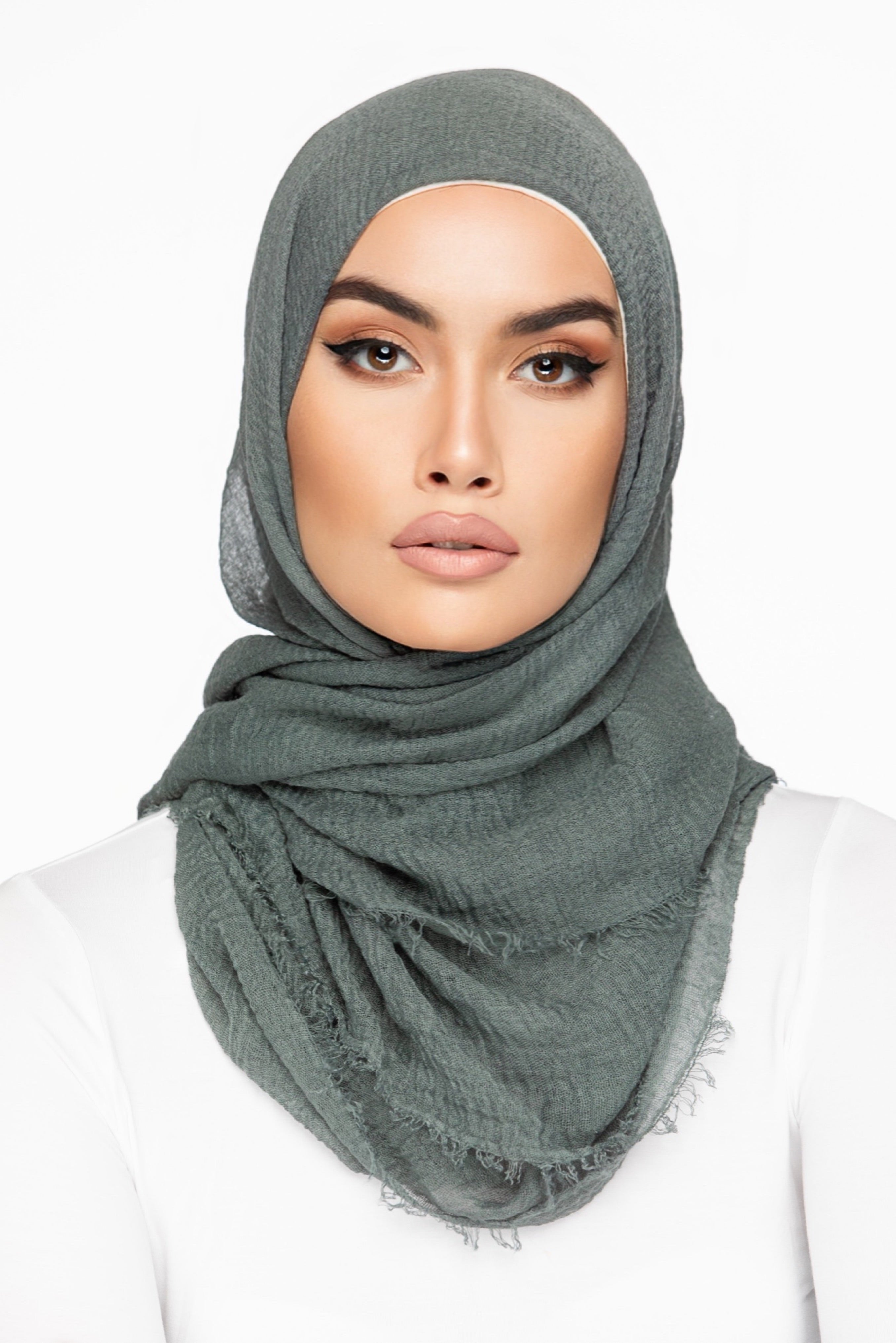 Cotton Crinkle Hijab - Pewter
