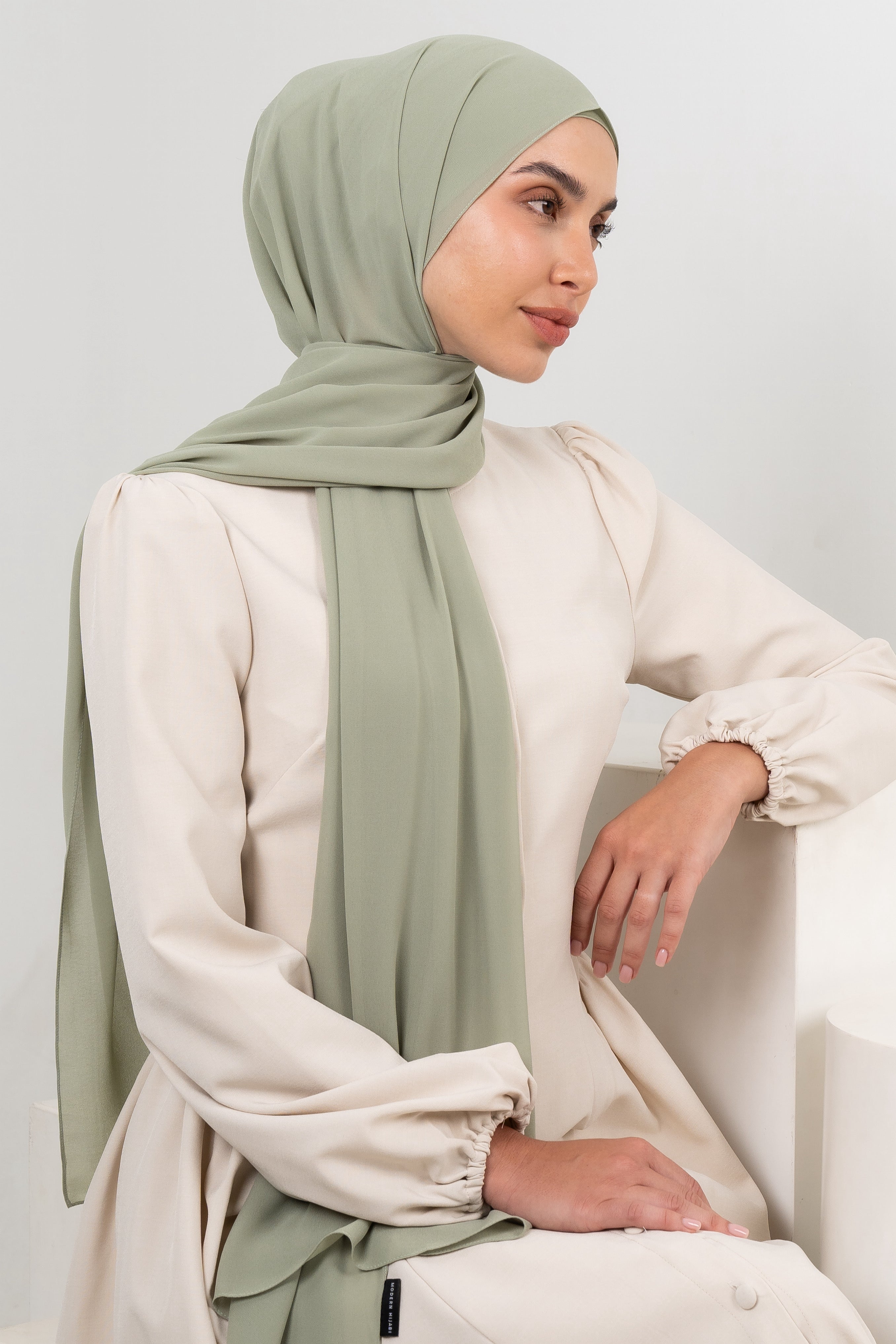 Chiffon Hijab Set - Sage Green - Modern Hijabi