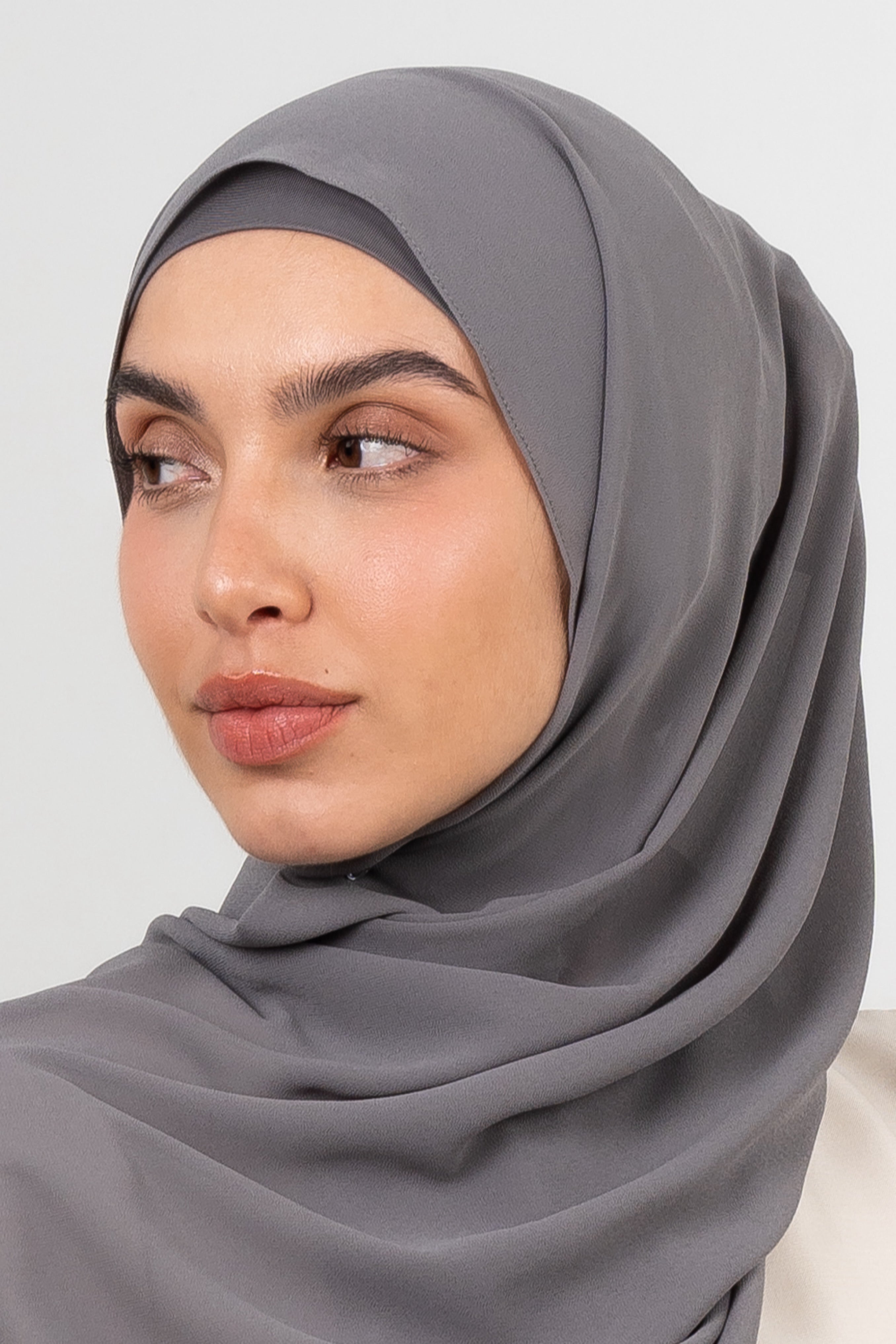 Chiffon Hijab Set - Grey - Modern Hijabi
