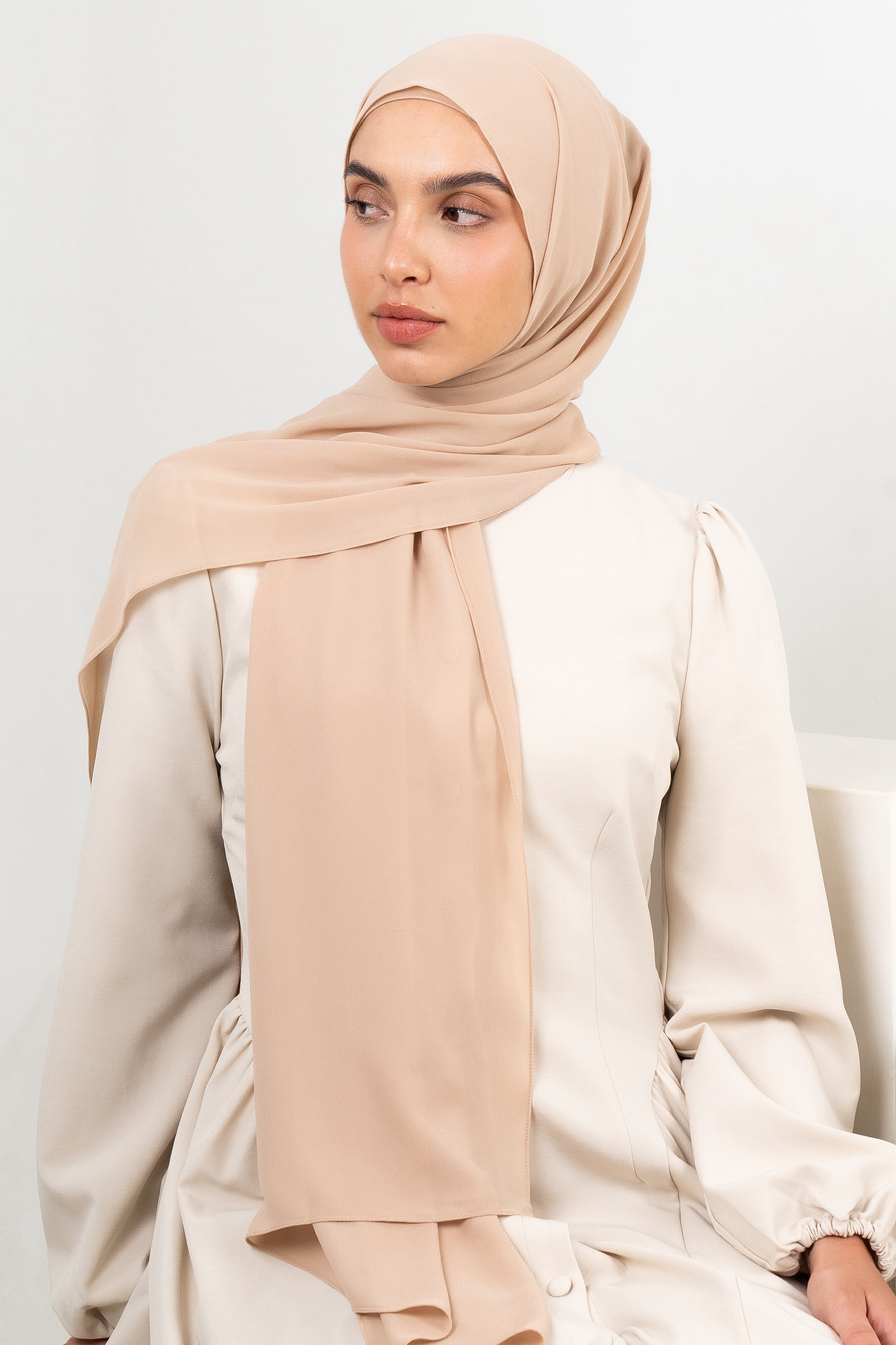 Chiffon Hijab Set - Nude - Modern Hijabi