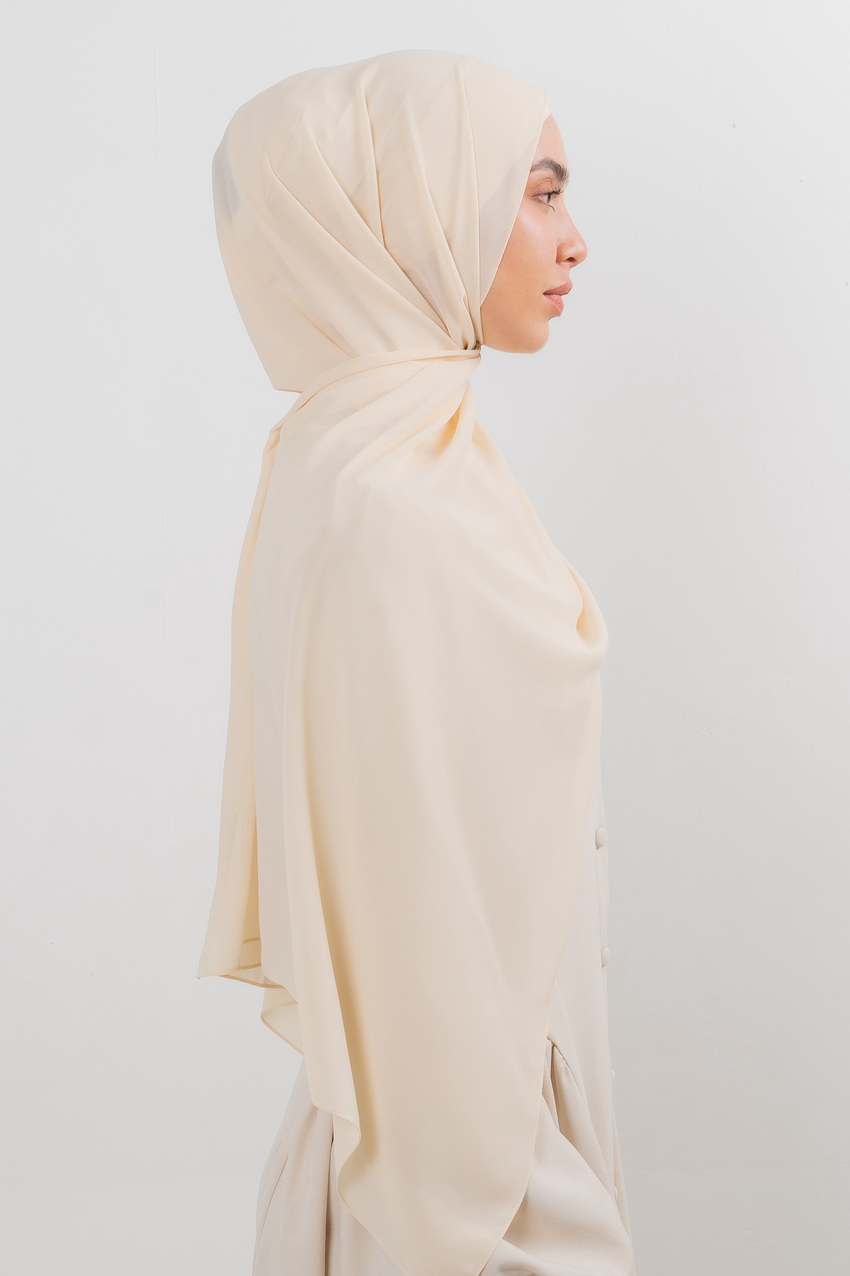 Chiffon Hijab Set - Butter Yellow - Modern Hijabi