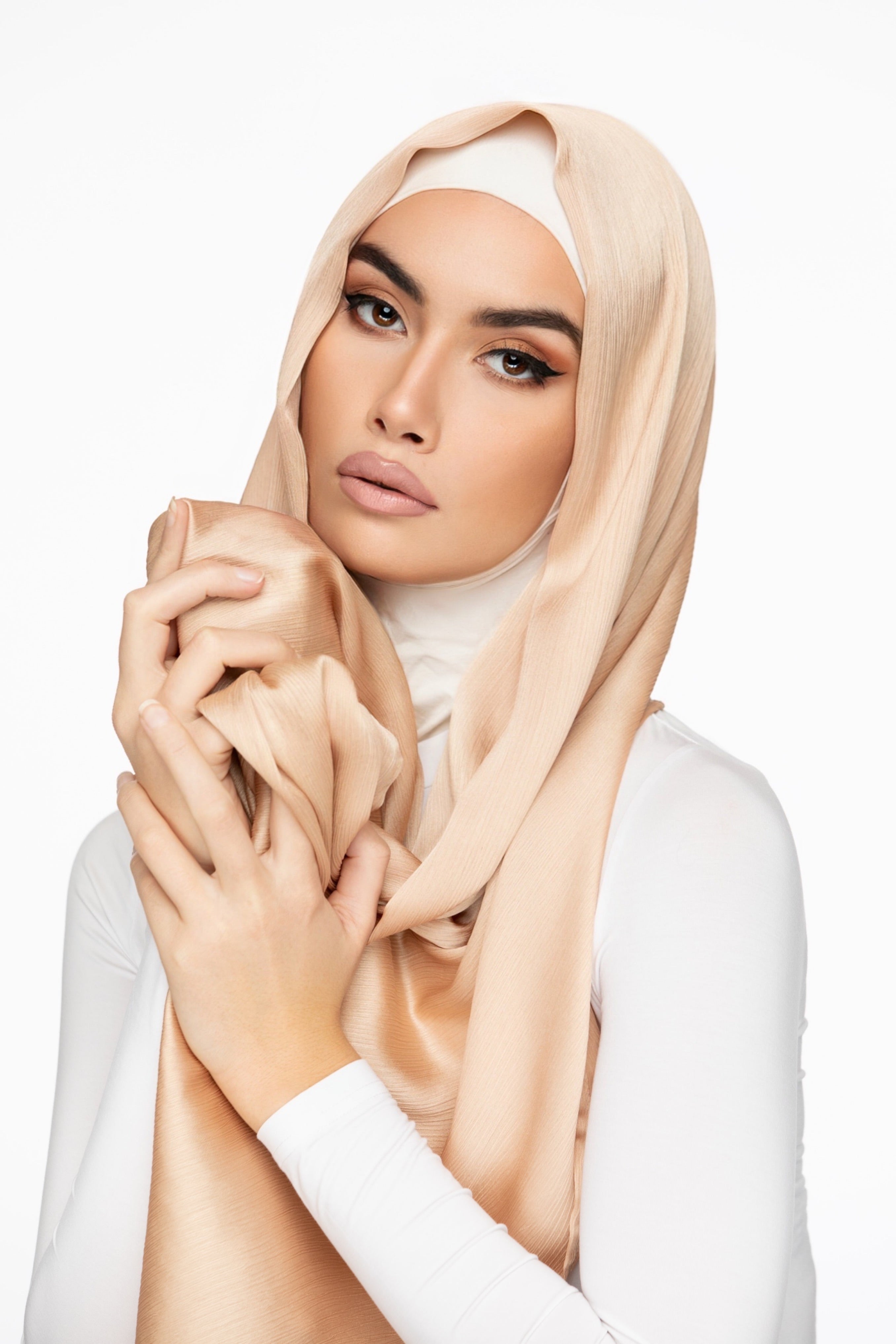 Ruched Satin Hijab - Amour