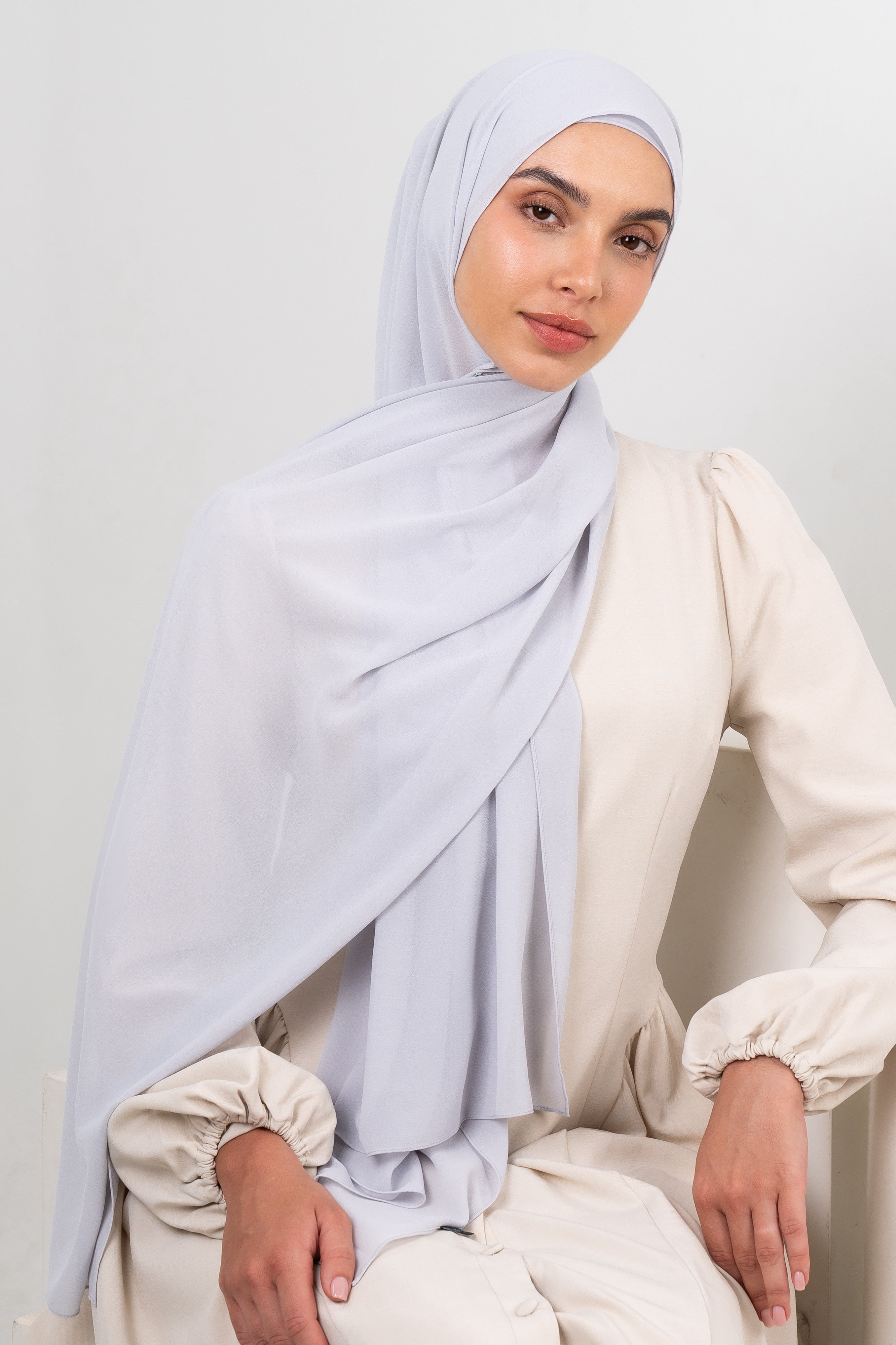Chiffon Hijab Set - Platinum - Modern Hijabi
