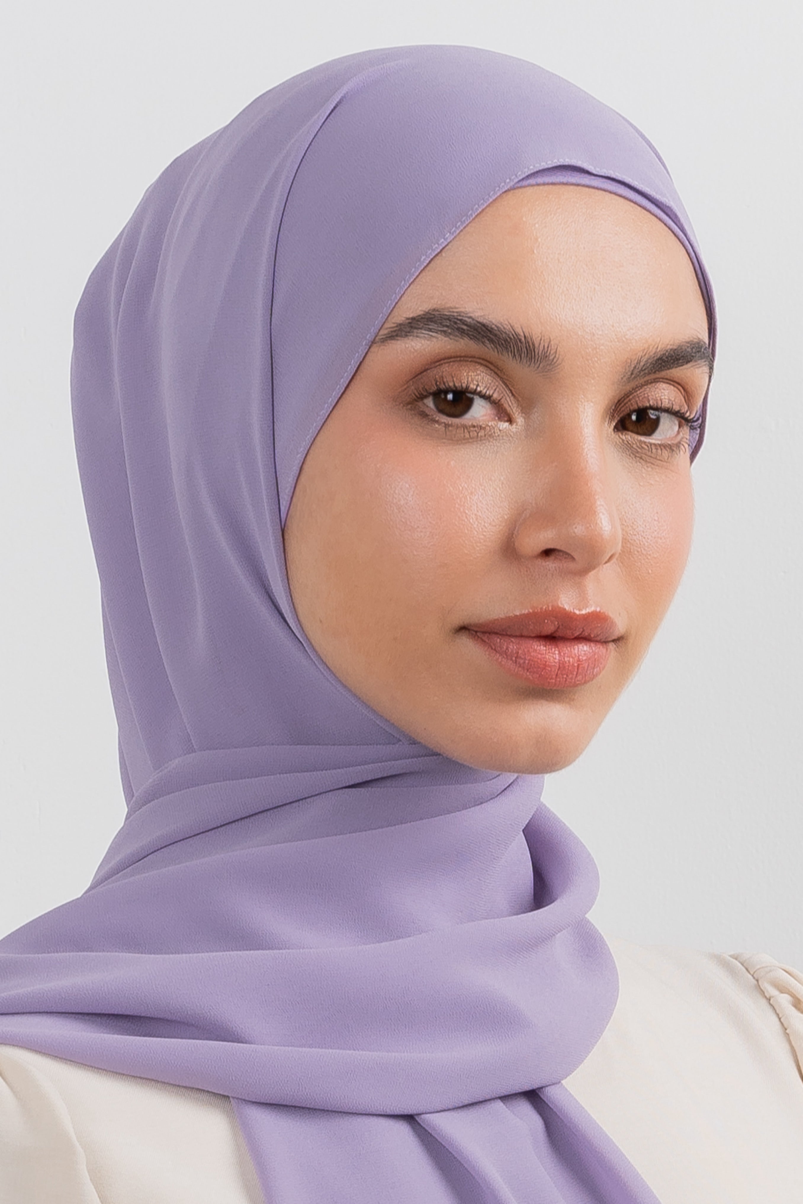Chiffon Hijab Set - Purple Spring - Modern Hijabi