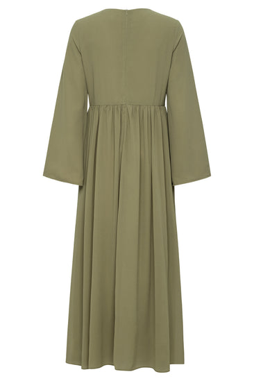 green emerald velvet dress Poplin Day Dress | ALEXANDER MCQUEEN