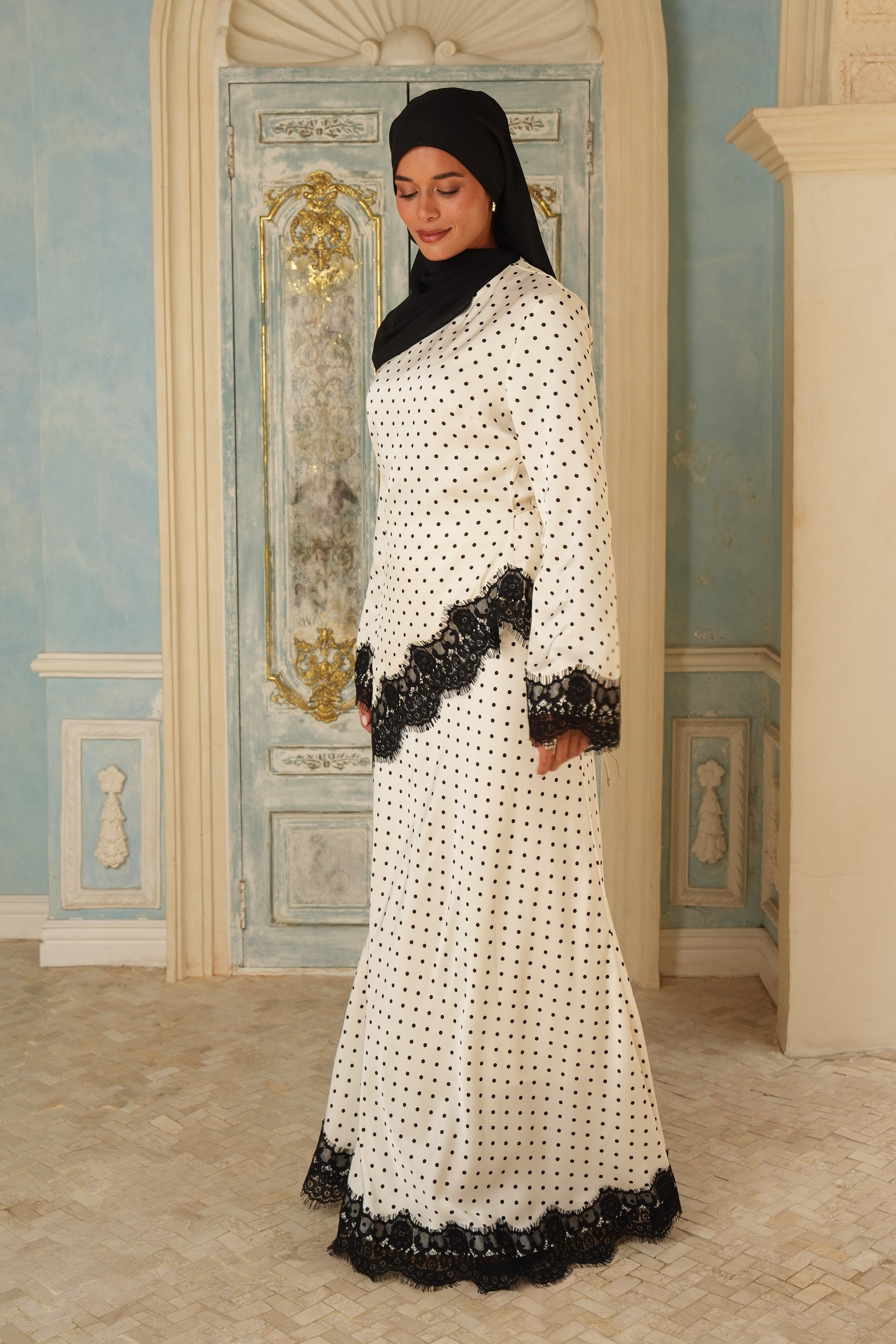 Lace Skirt/Shirt Set - White