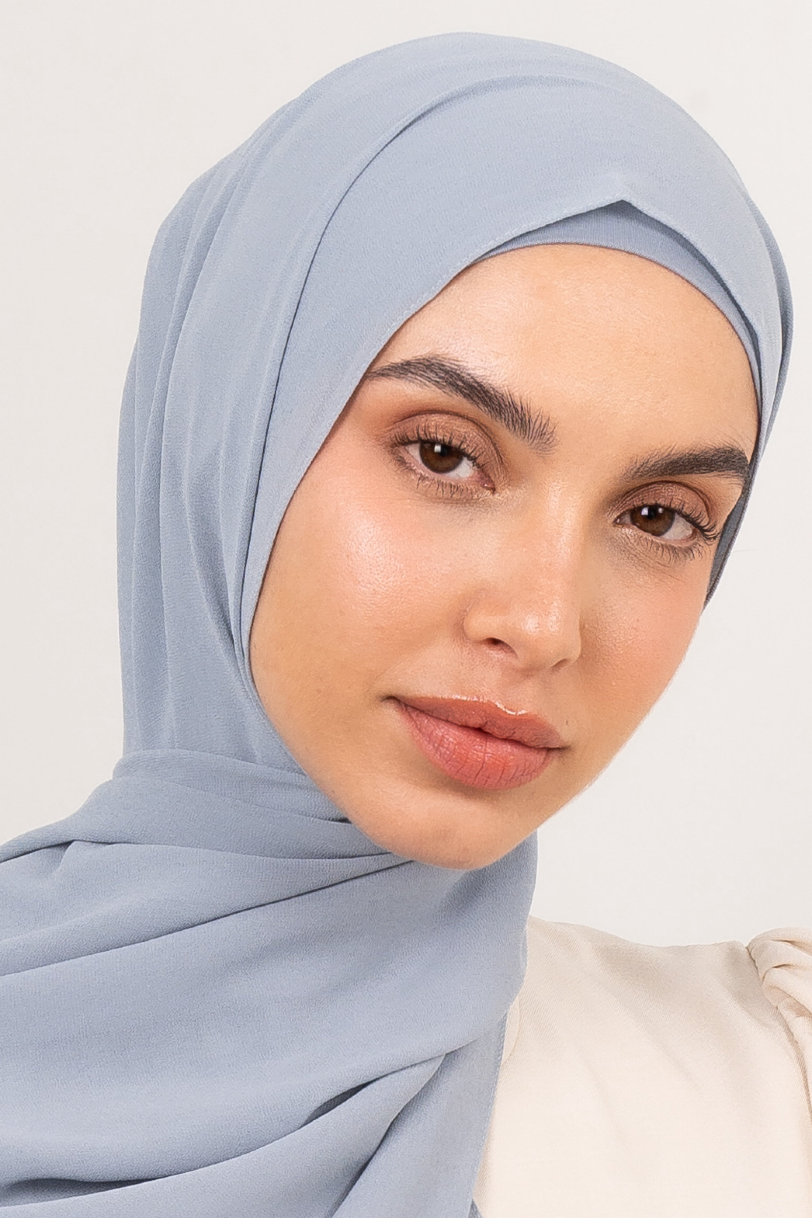 Chiffon Hijab Set - Dusty Blue - Modern Hijabi