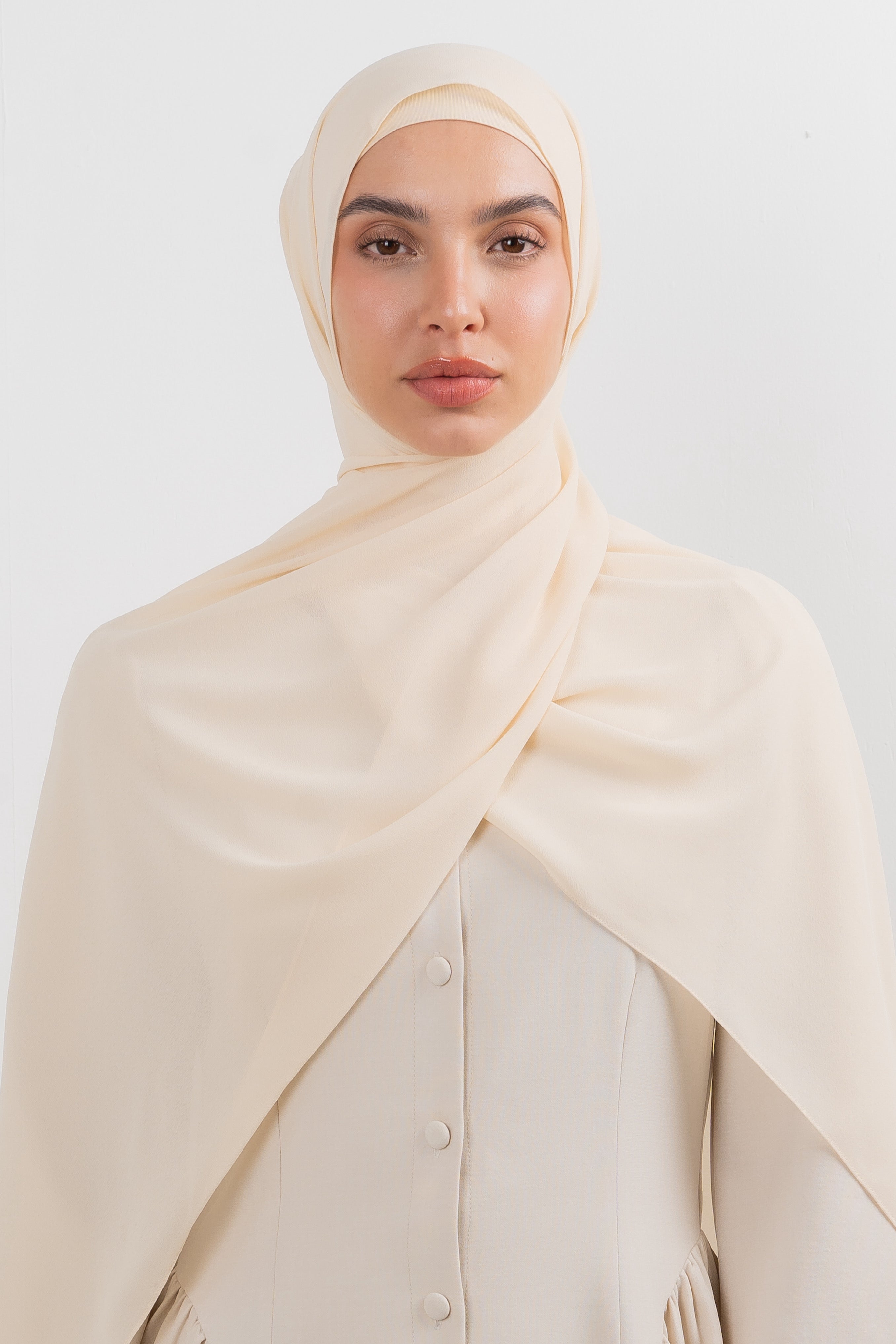 Chiffon Hijab Set - Butter Yellow - Modern Hijabi