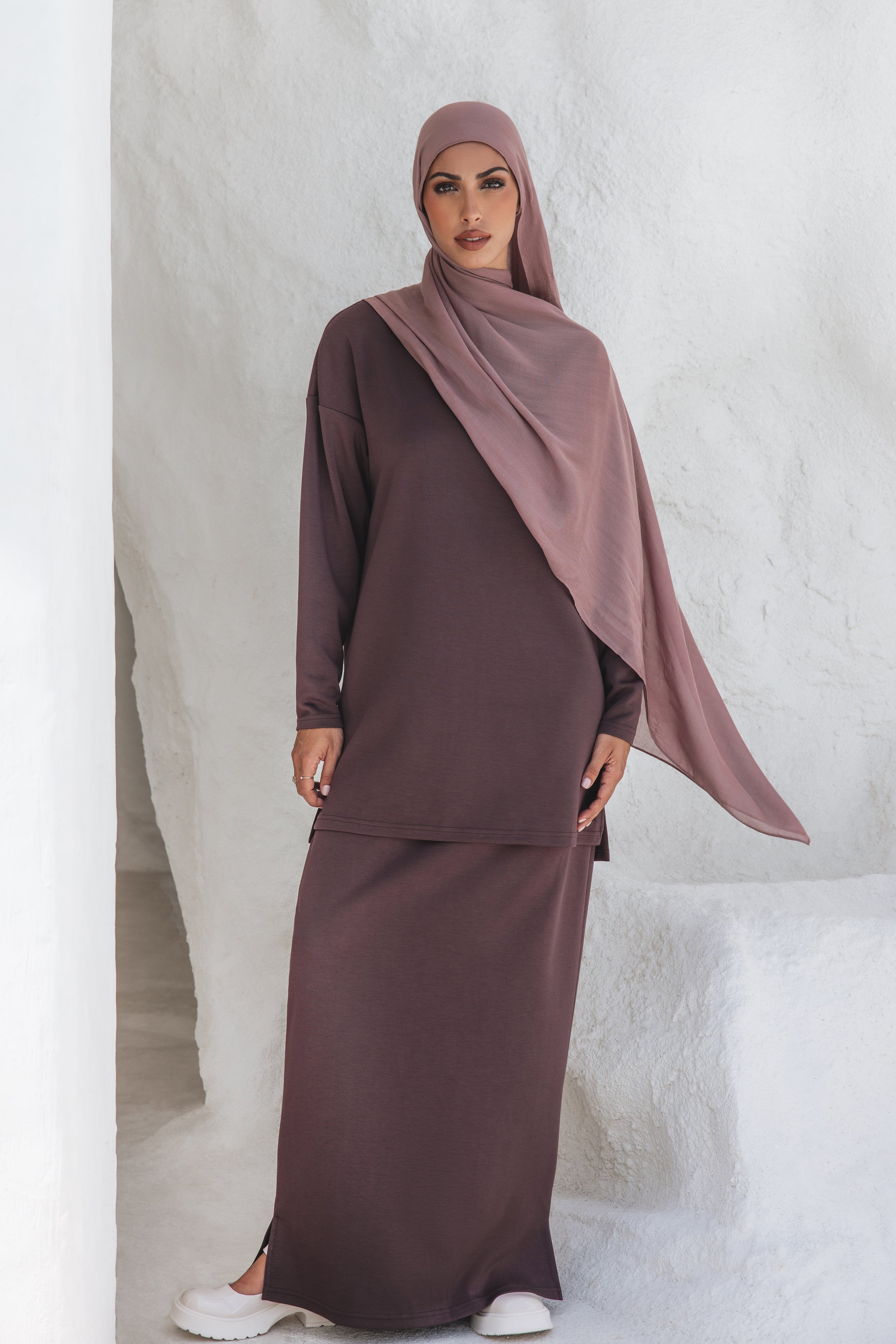 Inaya Sweater/Skirt Set - Brown
