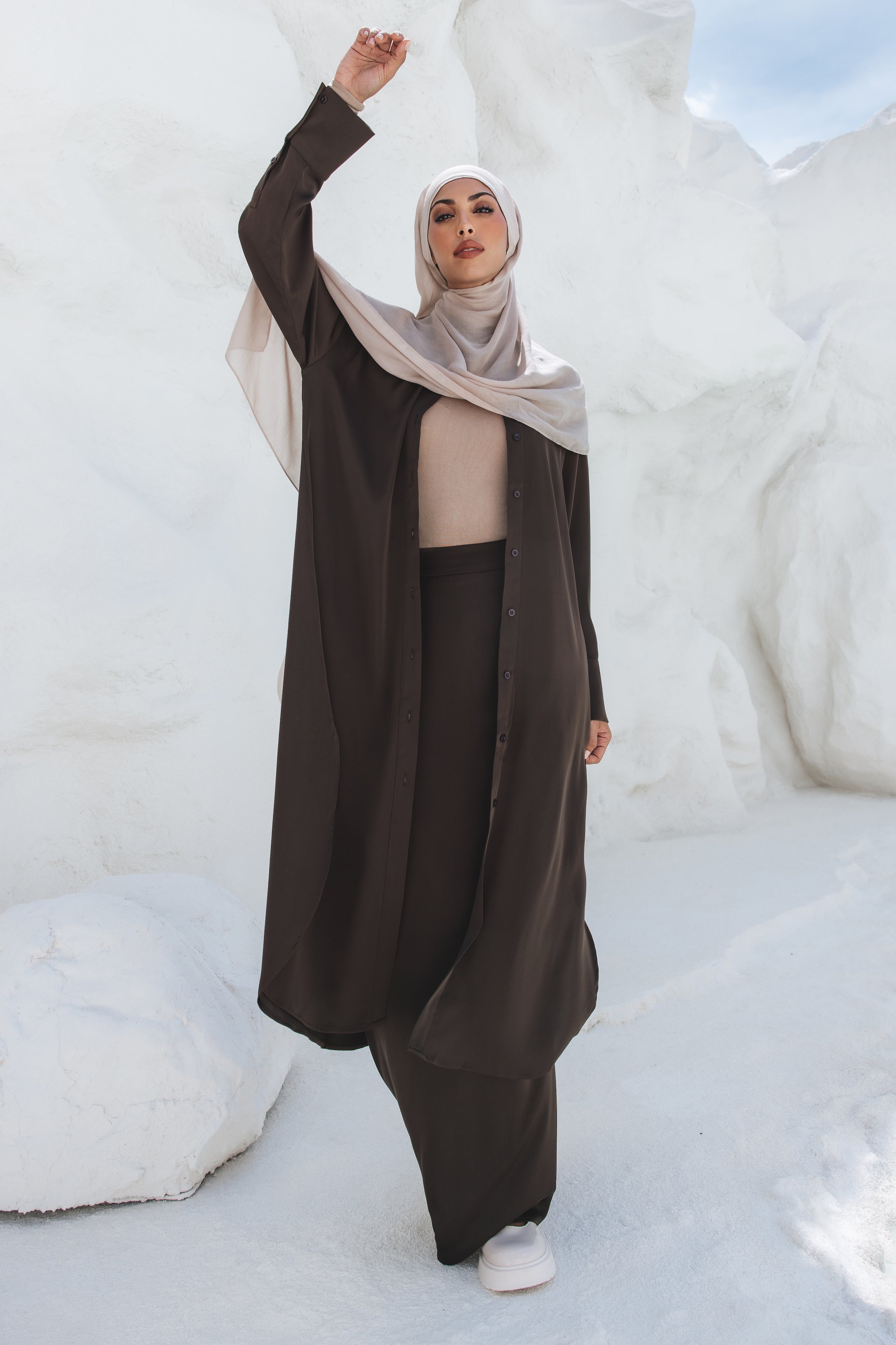 Laila Satin Skirt - Brown