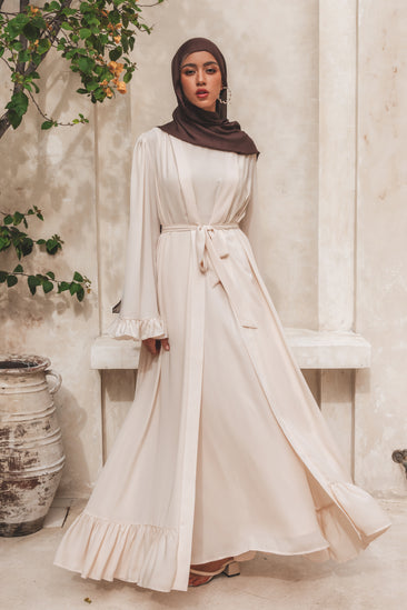 chinese dress ladies Kalina Steel Grey Hooded Abaya Dress with Pockets main image 1
