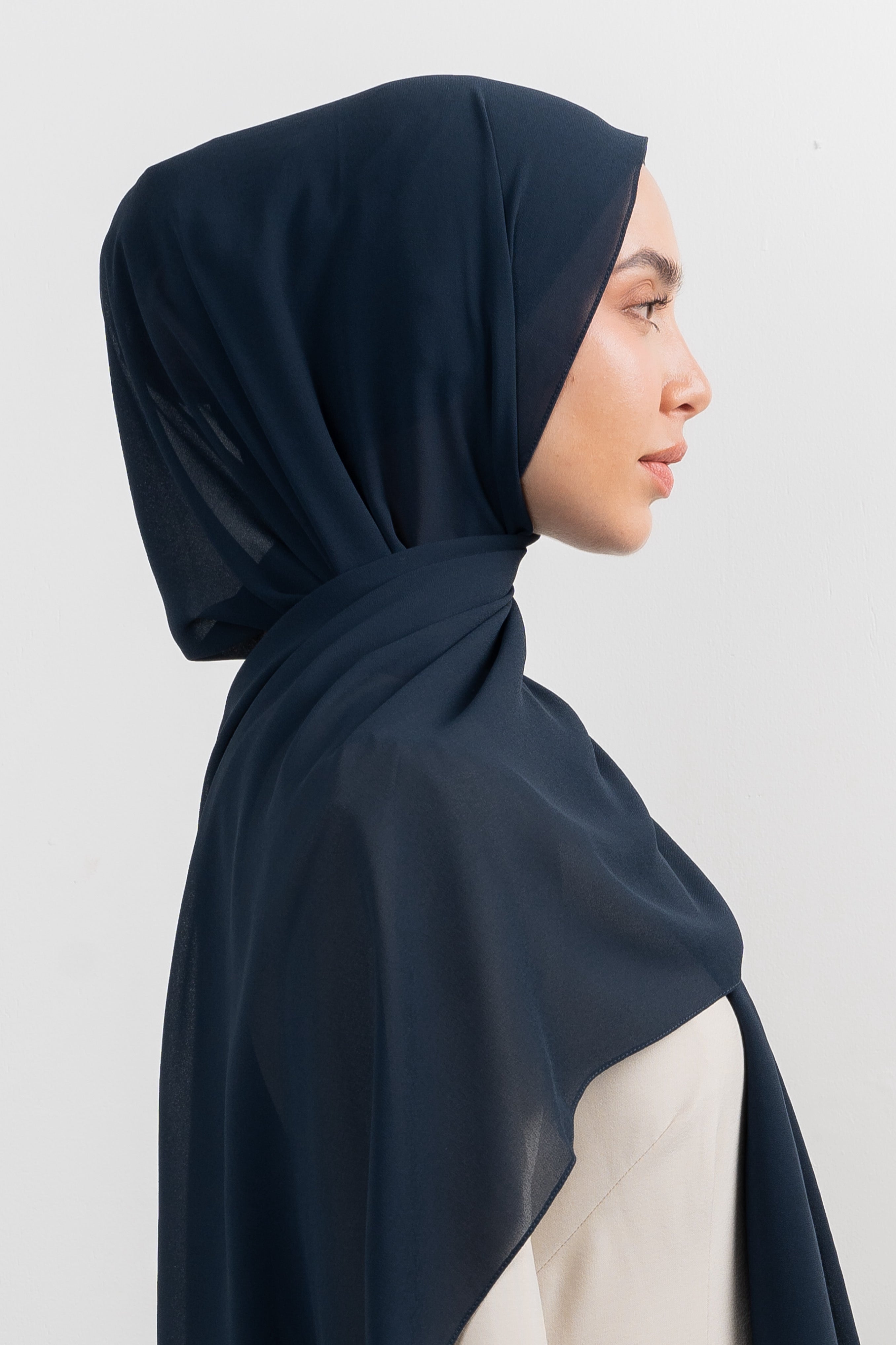 Chiffon Hijab Set - Blazer Blue - Modern Hijabi