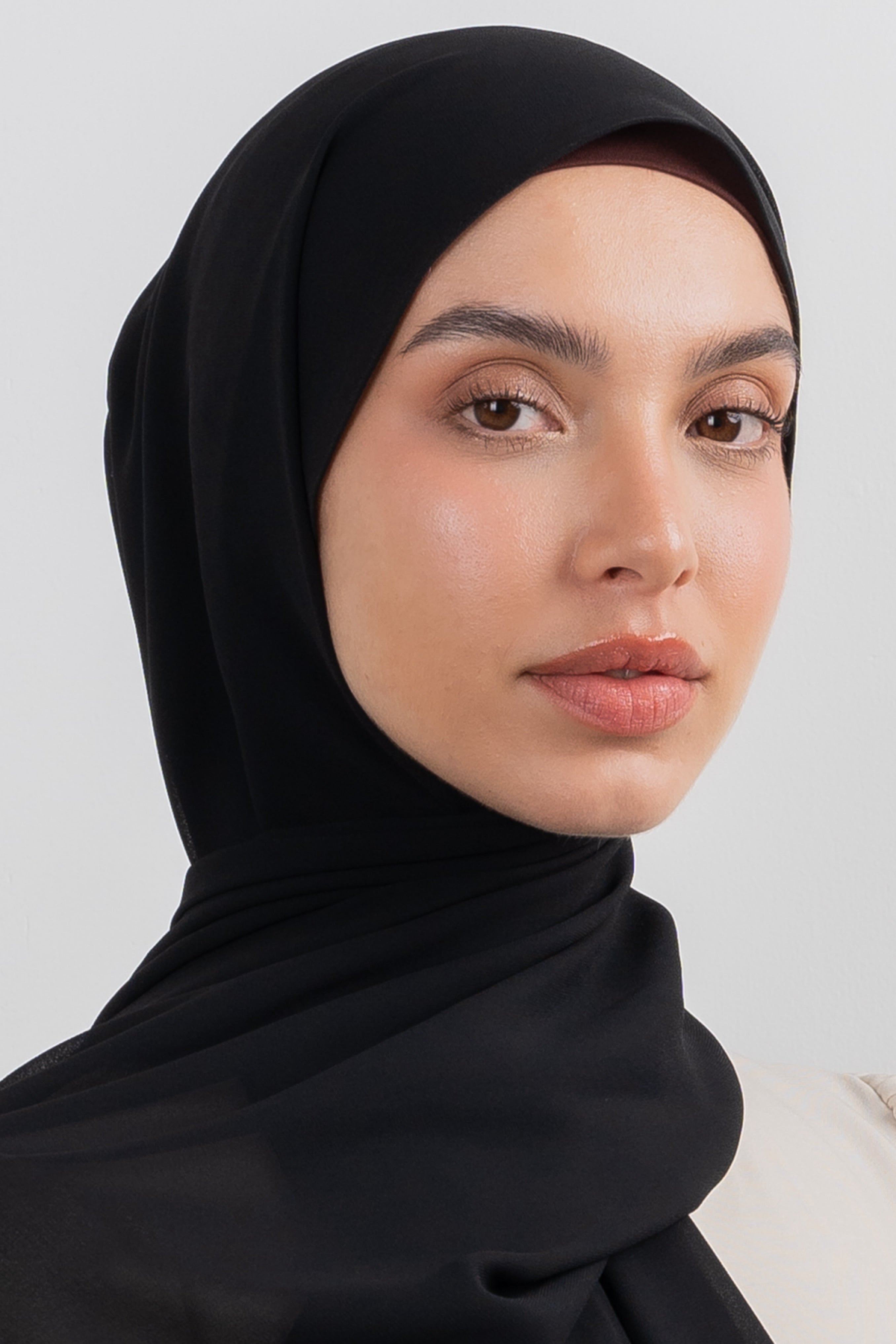 Chiffon Hijab Set - Black - Modern Hijabi