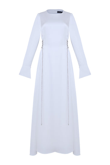Crystal Lace-Up Maxi - White Crystal Lace-Up Maxi - White