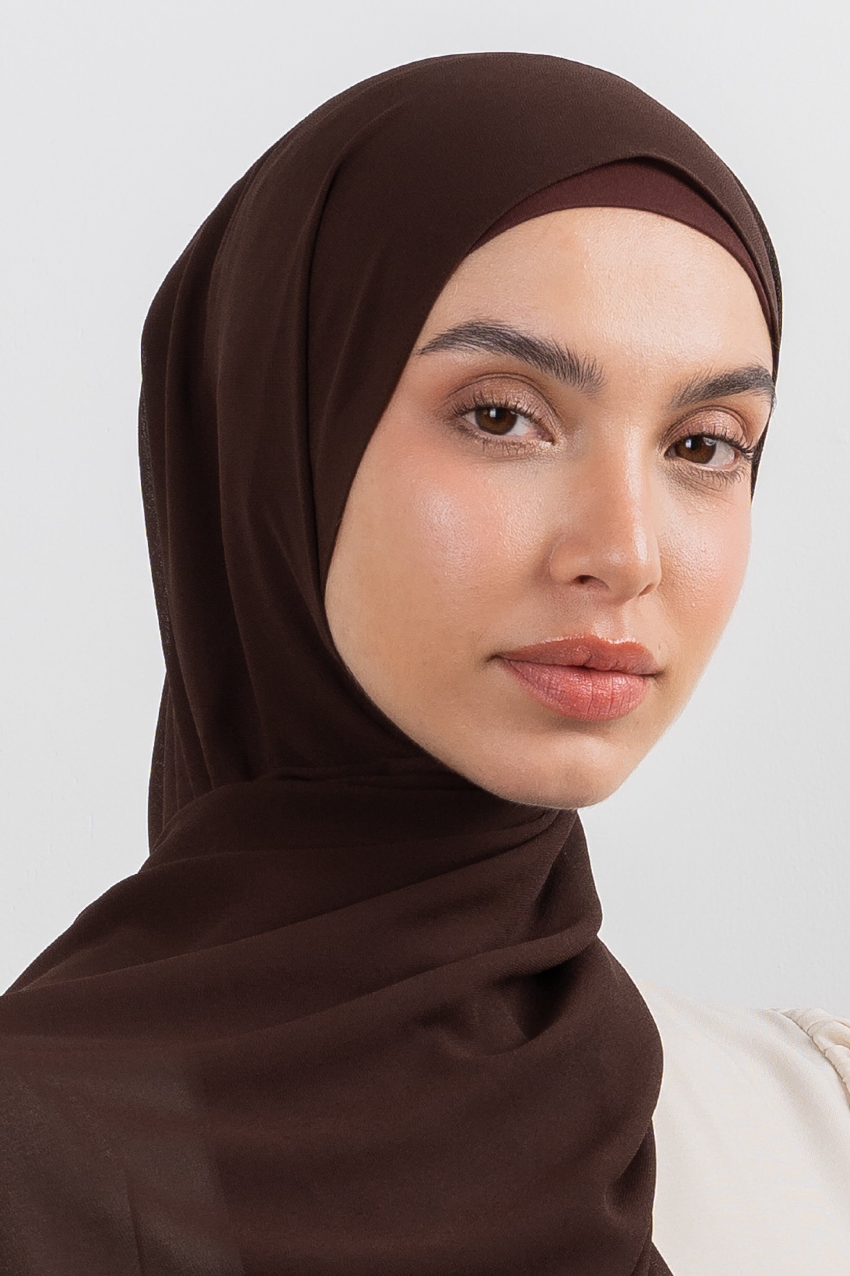 Chiffon Hijab Set - Chocolate - Modern Hijabi
