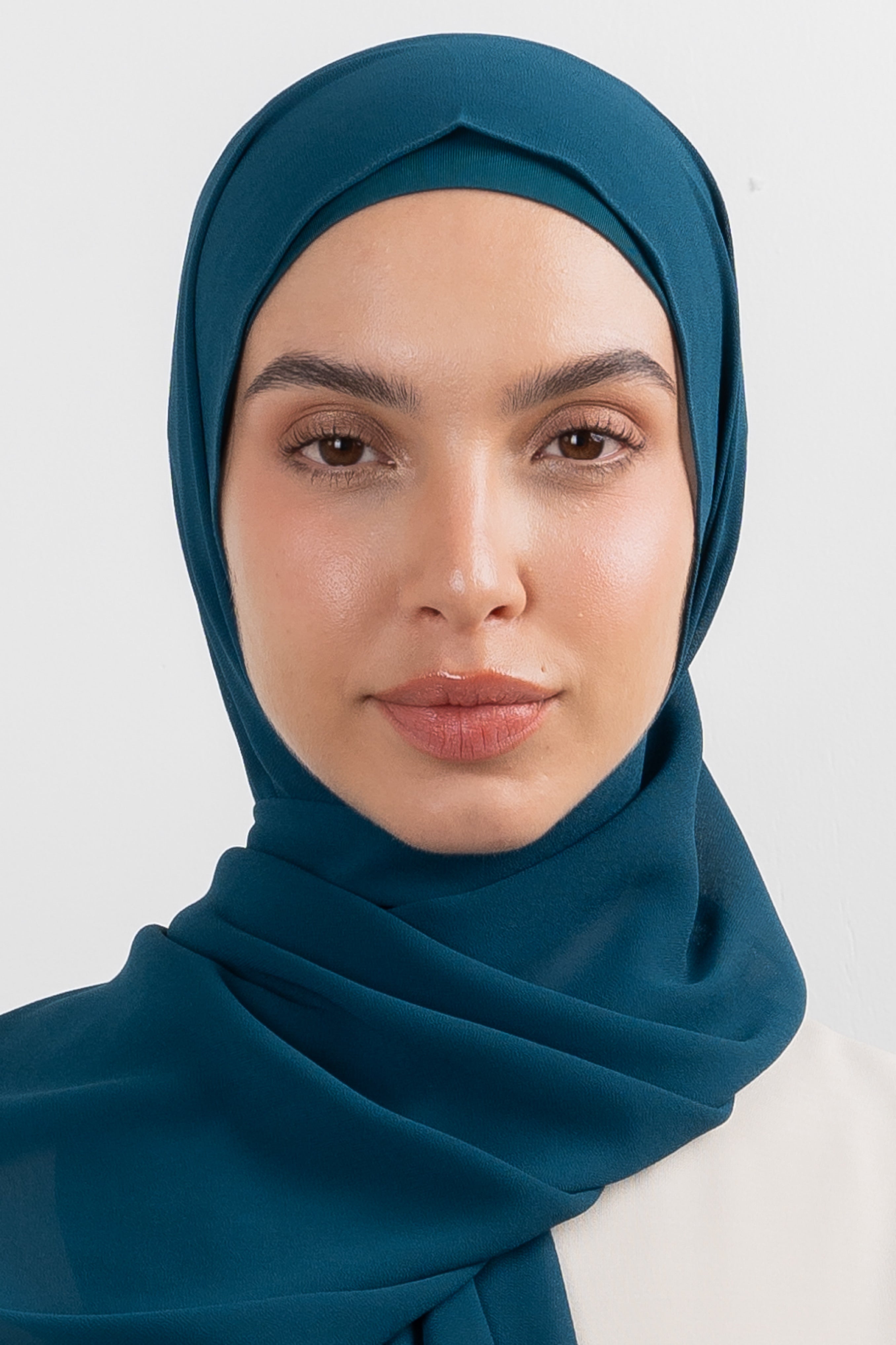 Chiffon Hijab Set - Peacock Blue - Modern Hijabi