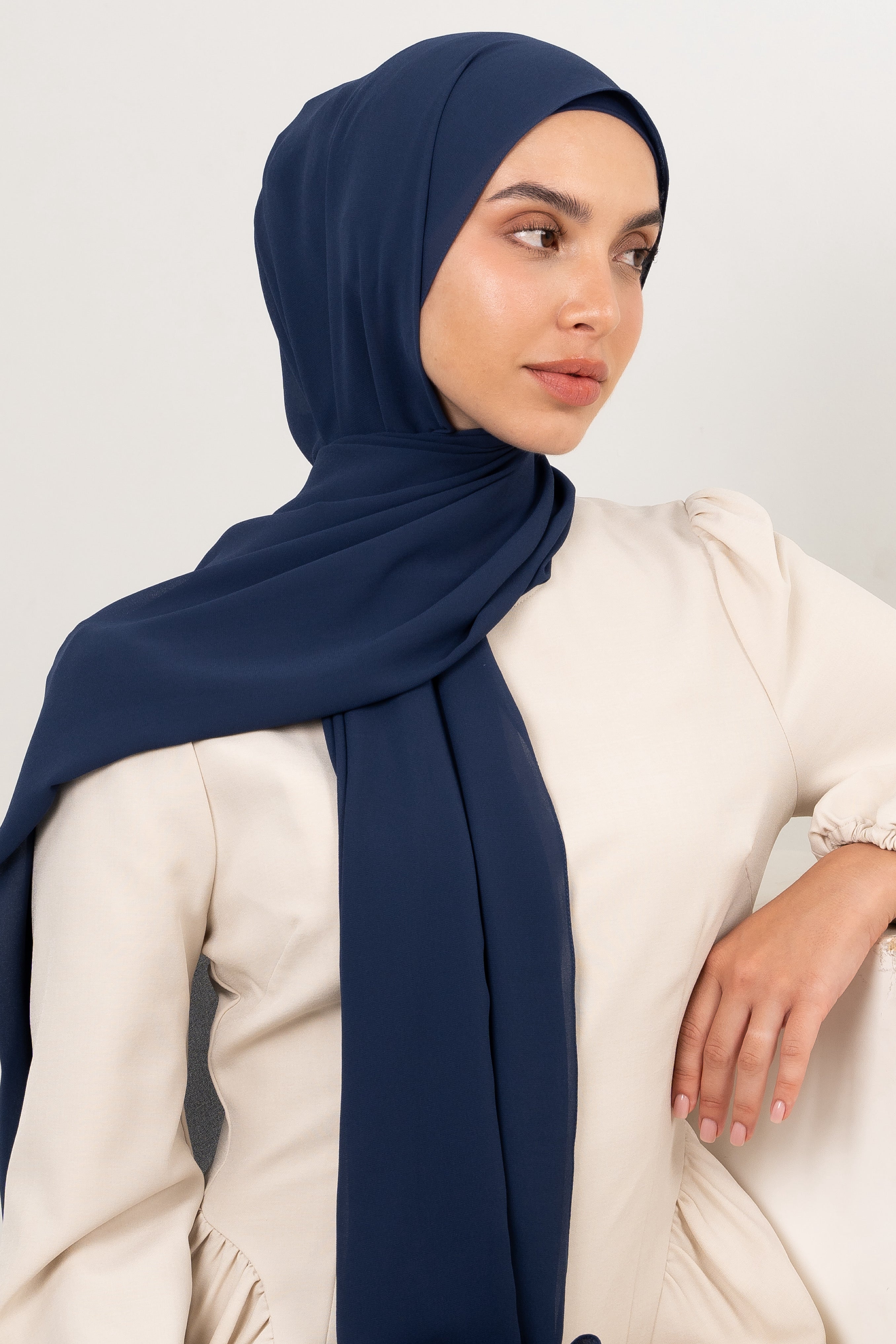 Chiffon Hijab Set - Space Blue - Modern Hijabi