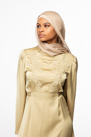 Hazal Lace Satin Maxi