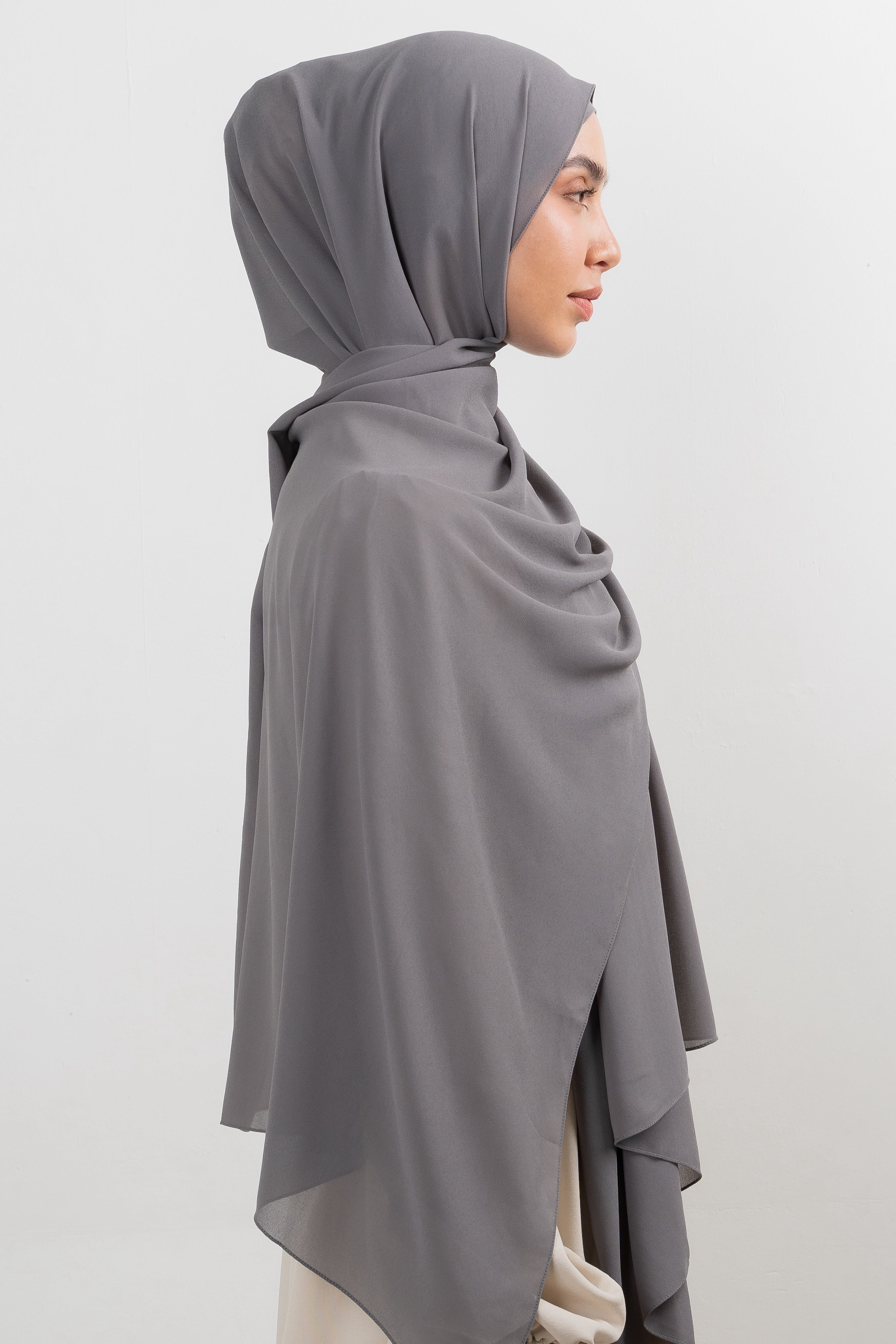 Chiffon Hijab Set - Grey - Modern Hijabi