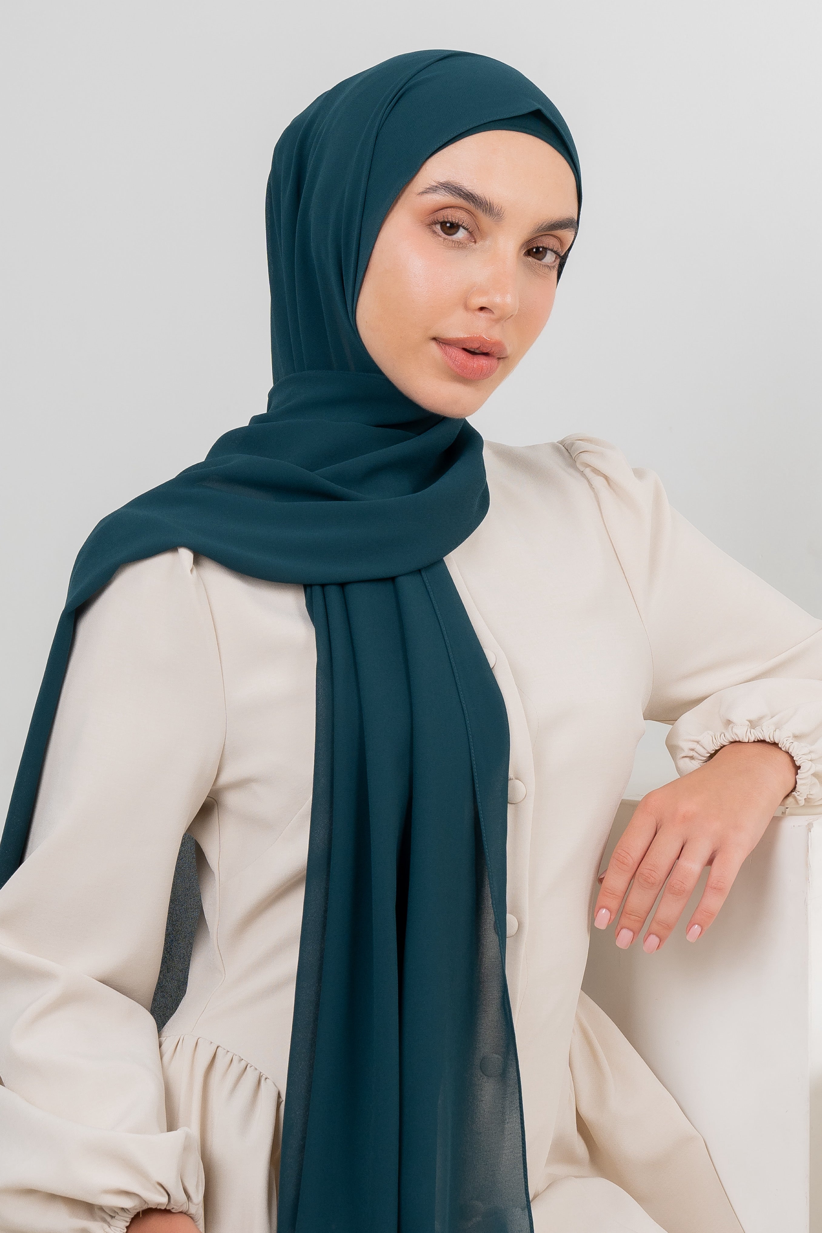Chiffon Hijab Set - Prussian - Modern Hijabi