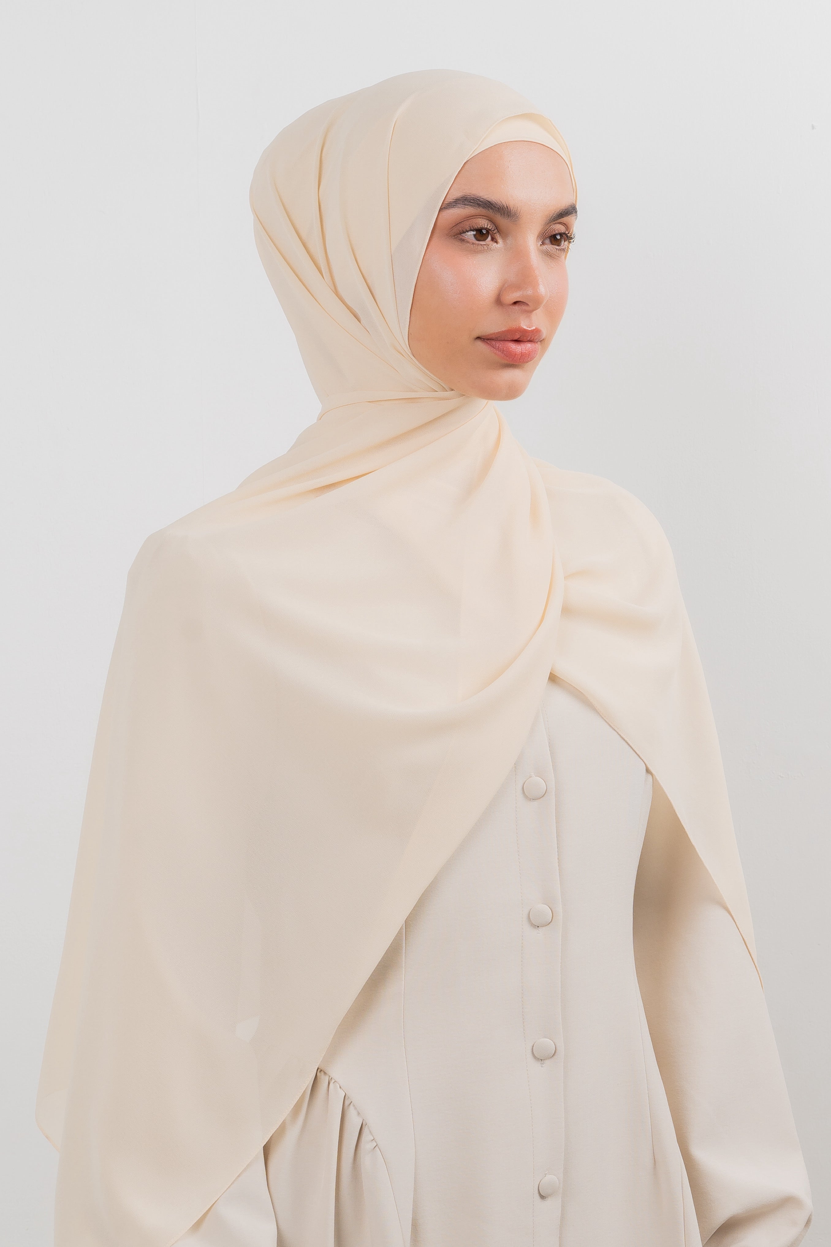 Chiffon Hijab Set - Butter Yellow - Modern Hijabi