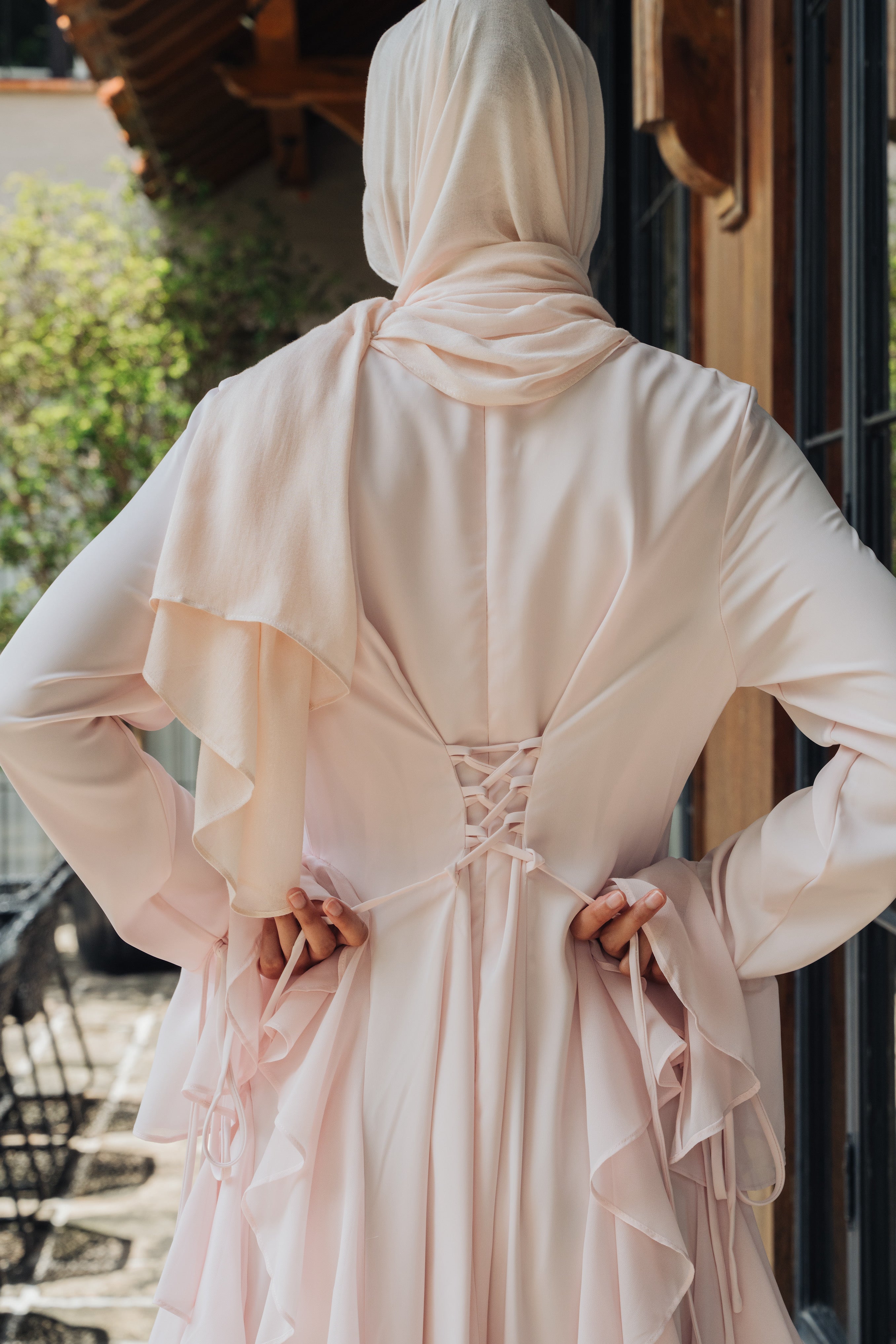 Alyah Satin Maxi Dress - Baby Pink