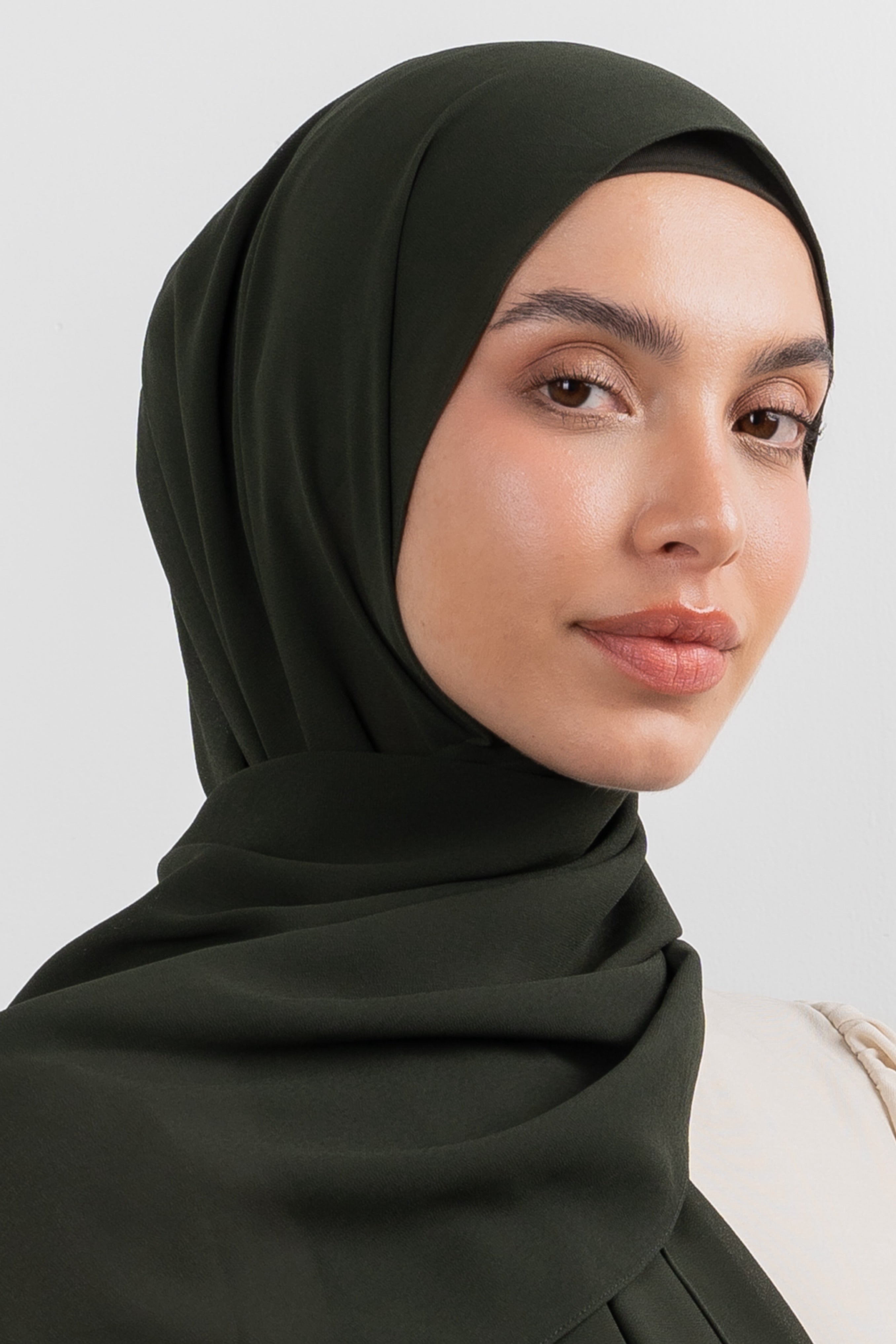 Chiffon Hijab Set - Army Green - Modern Hijabi