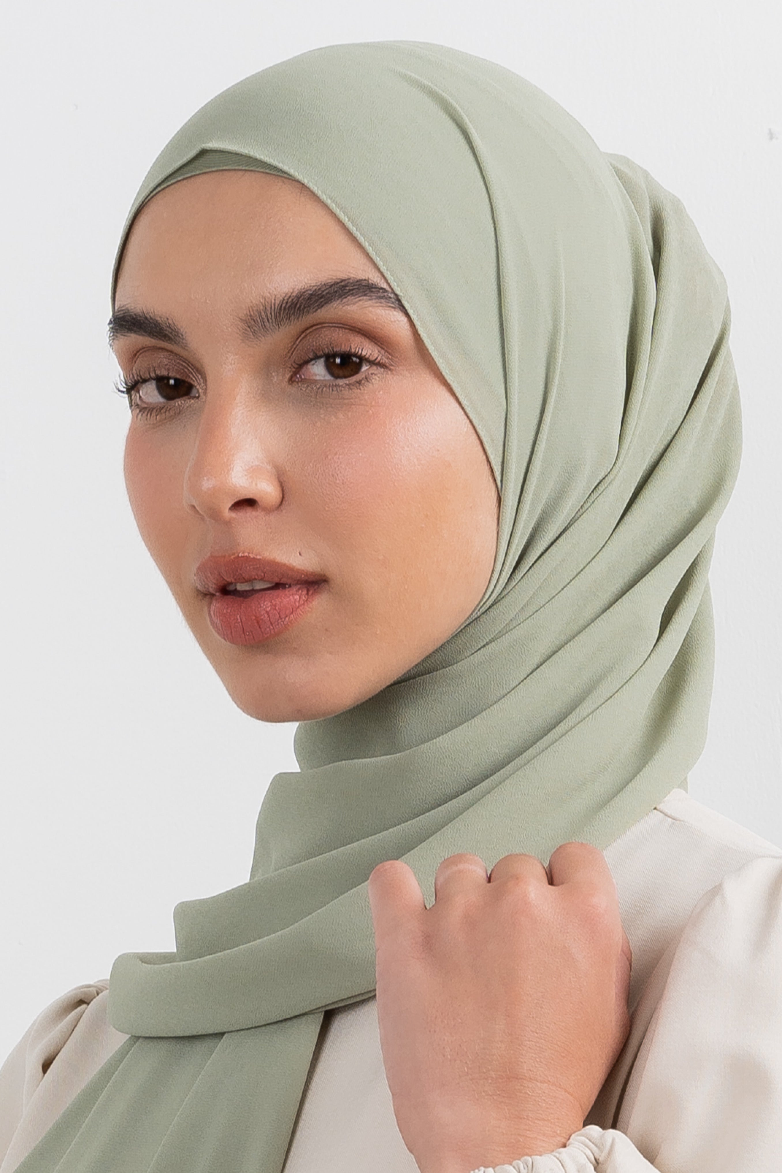 Chiffon Hijab Set - Sage Green - Modern Hijabi
