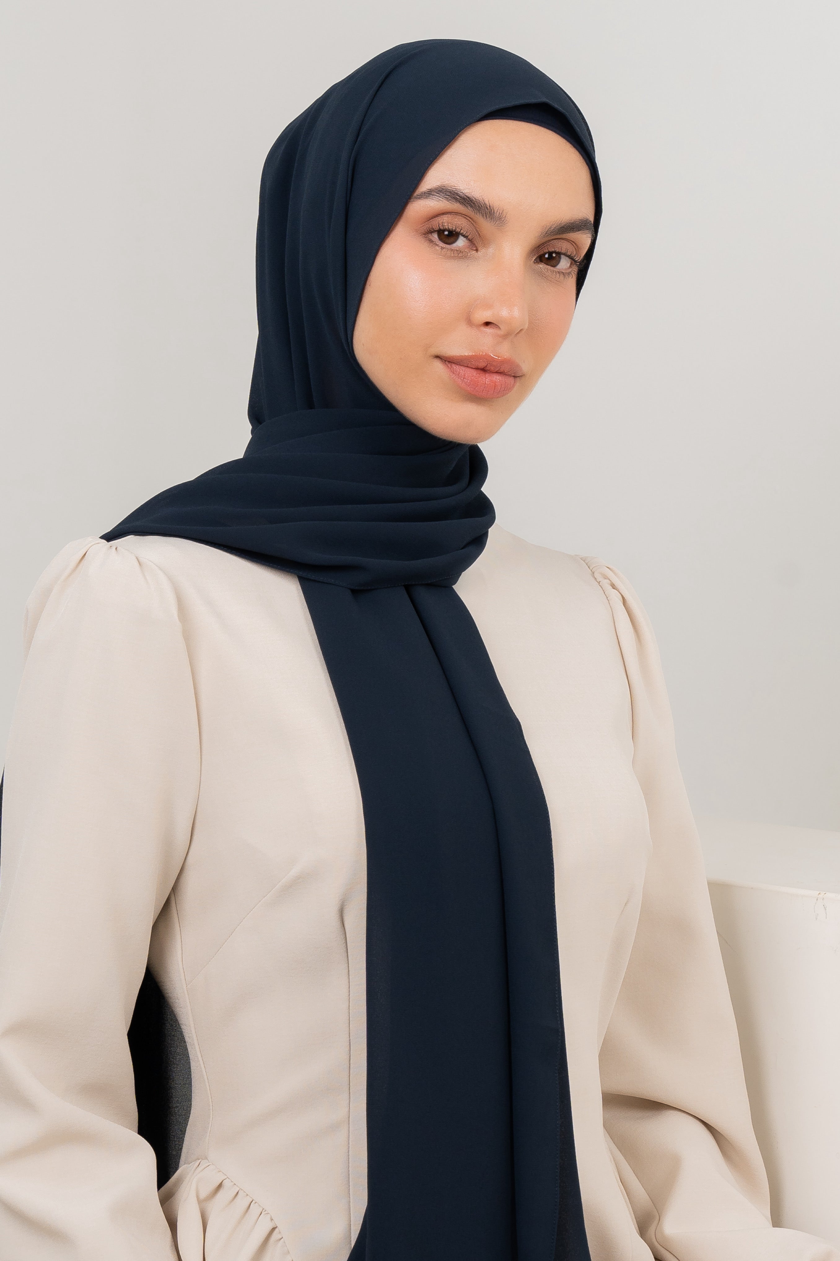 Chiffon Hijab Set - Blazer Blue - Modern Hijabi