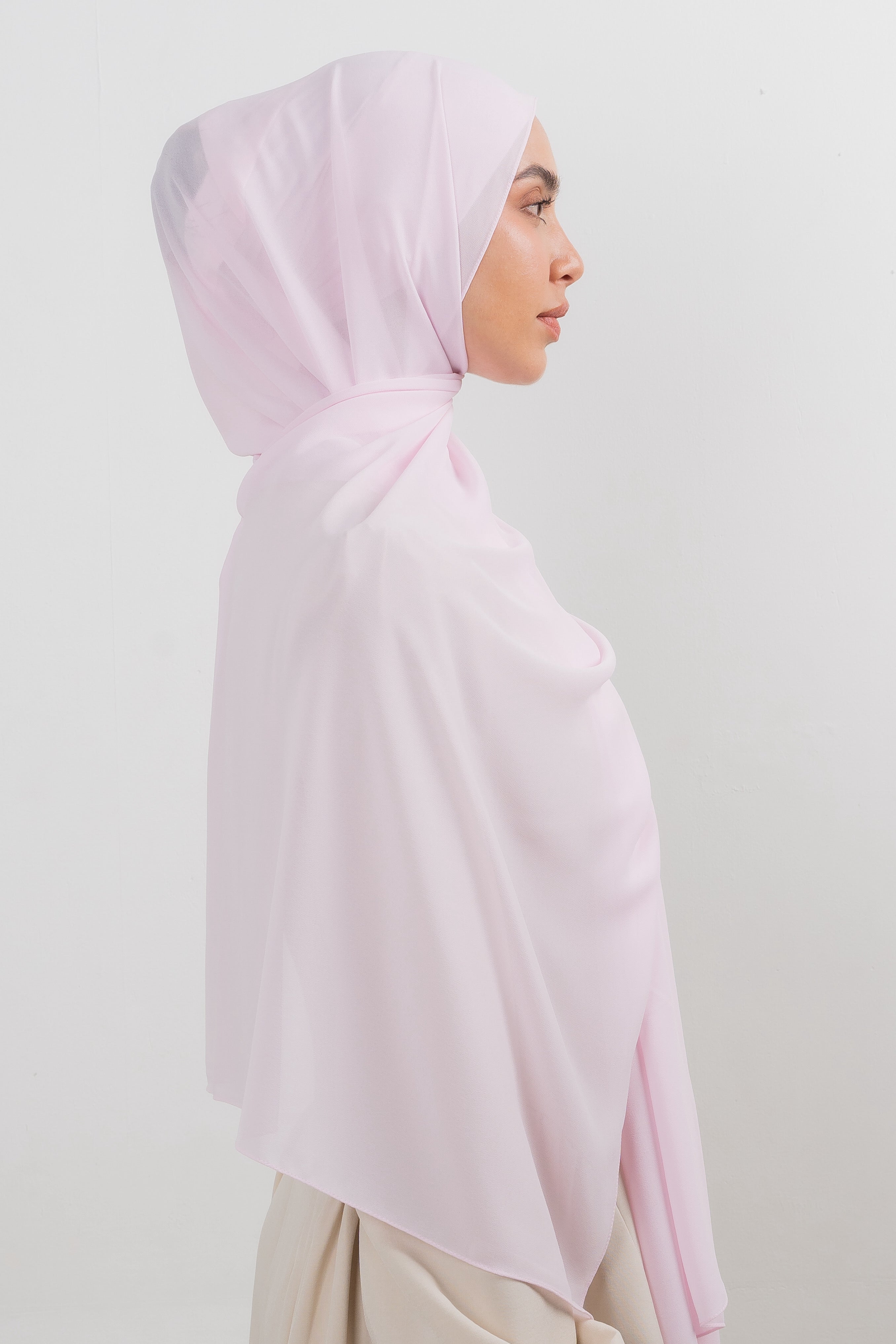 Chiffon Hijab Set - Baby Pink - Modern Hijabi