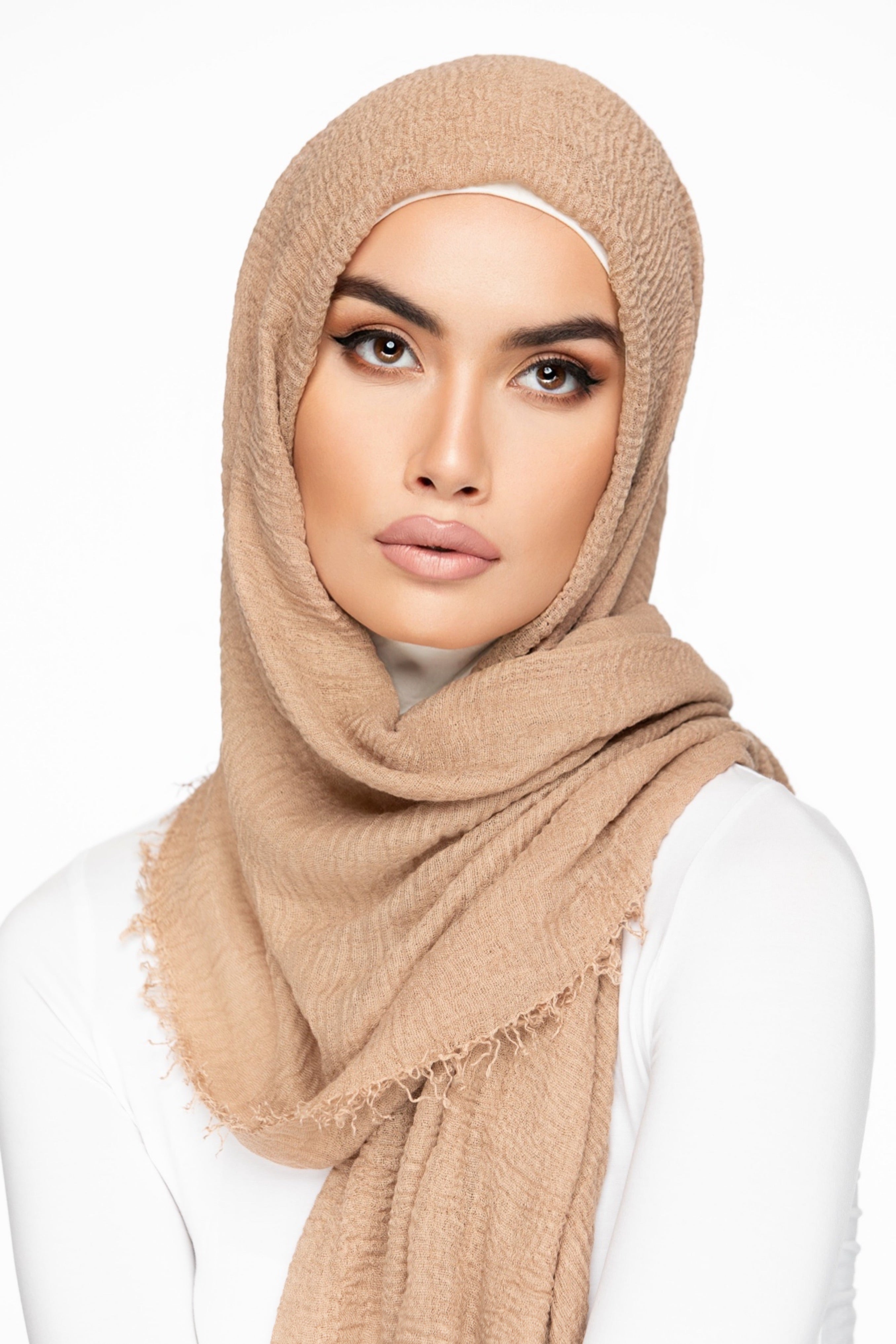 Cotton Crinkle Hijab - Stone