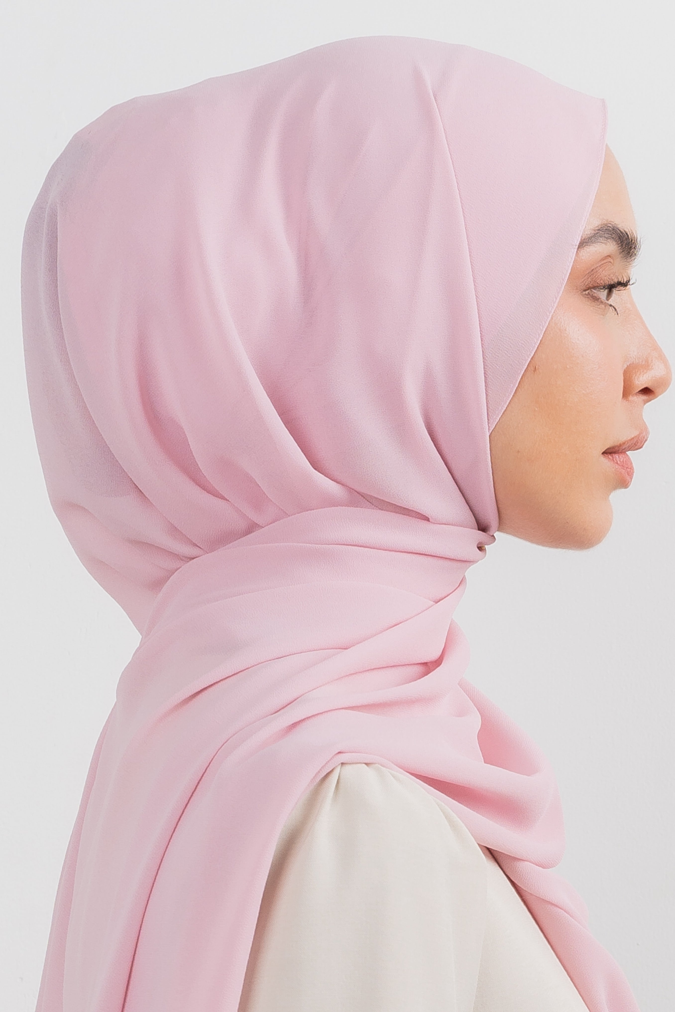 Chiffon Hijab Set - Pink - Modern Hijabi