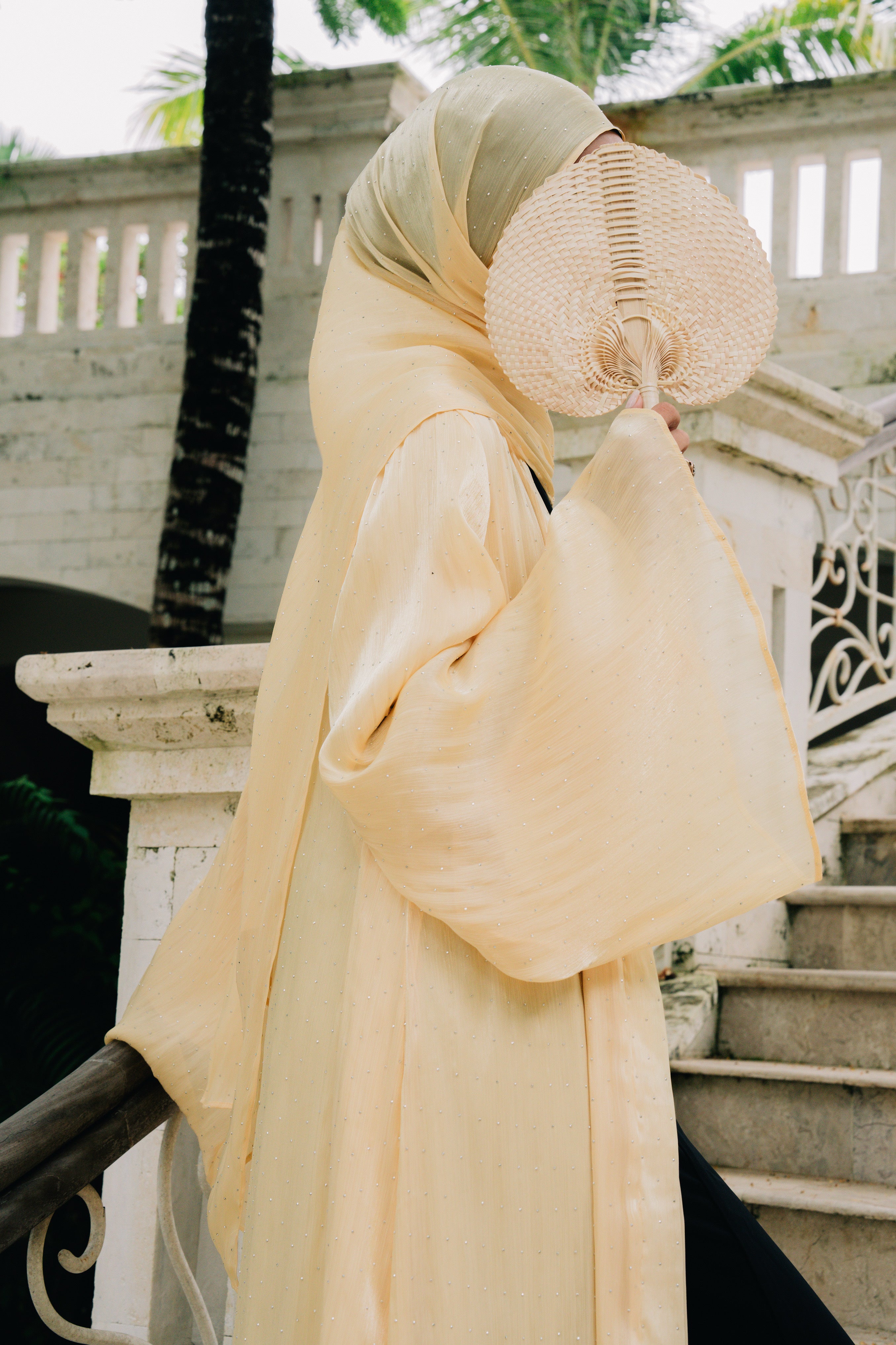 Luma Kimono Abaya Set - Golden Haze